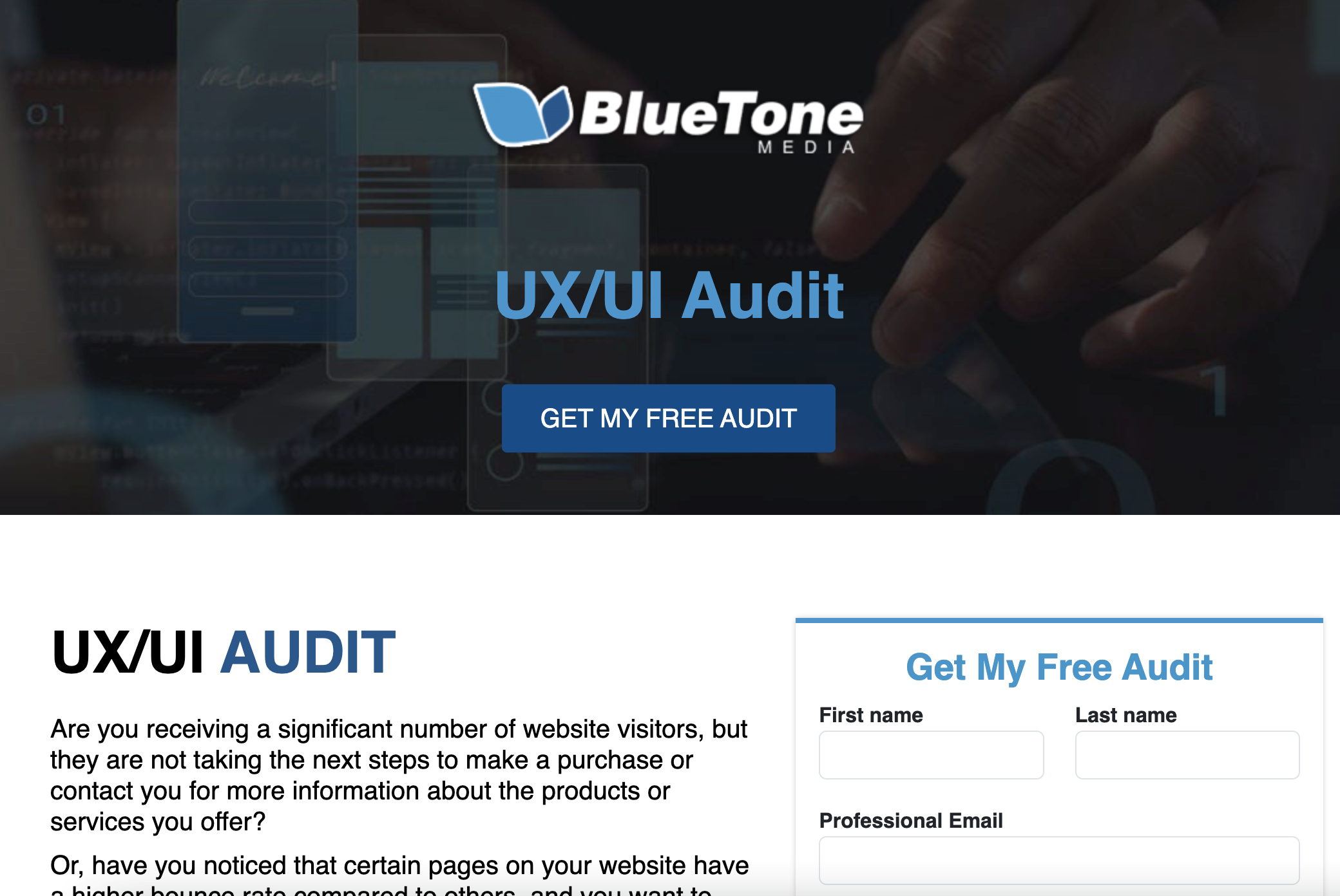 BlueTone Media user experience lead magnet