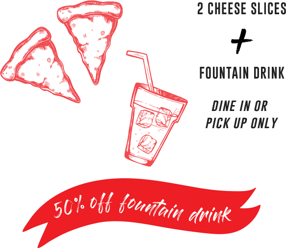 2 Cheese Slices + Fountain Drink