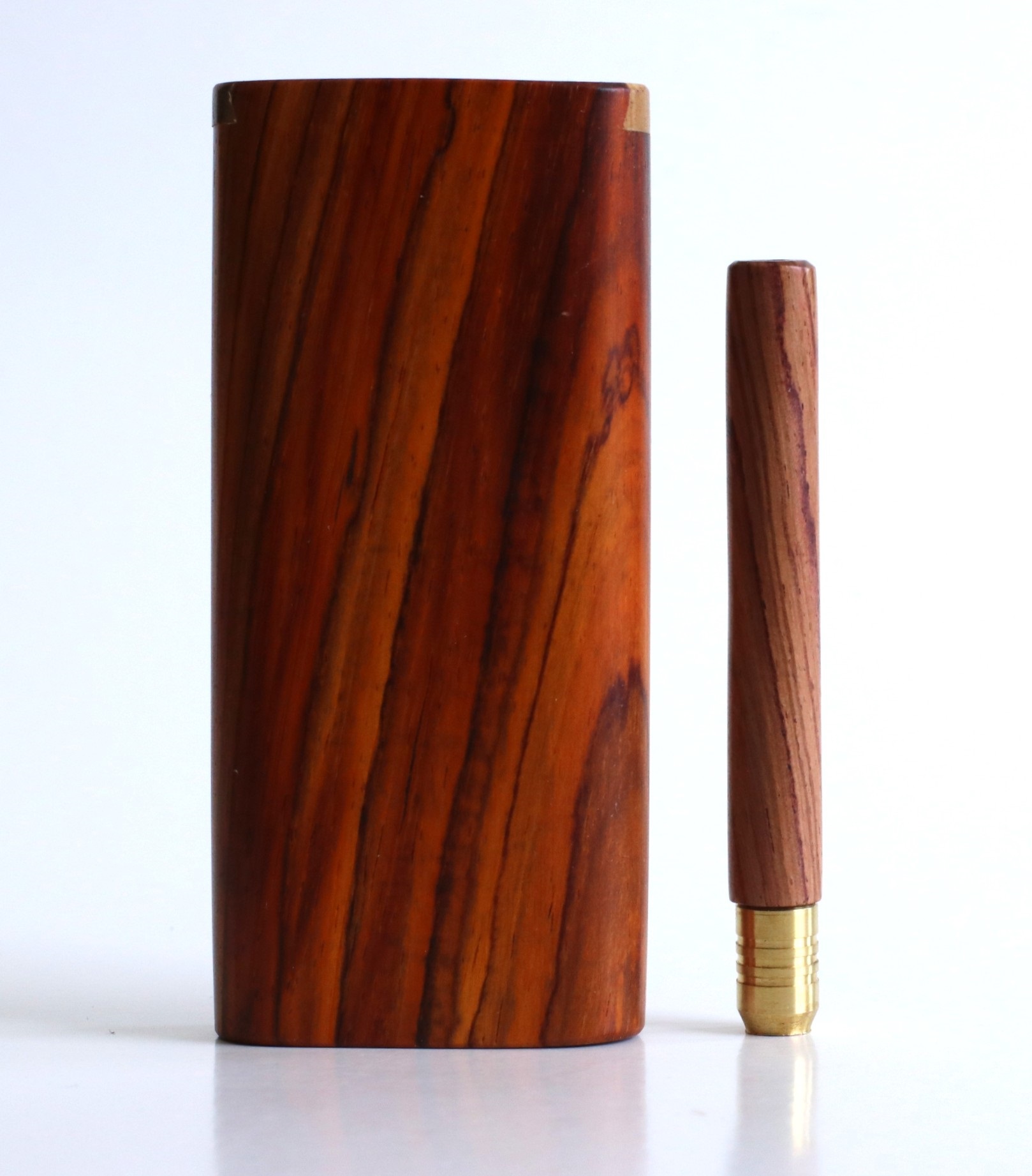 Cocobolo Slider Lid Dugout & One Hitter-Classy Handcrafted American Stash Box