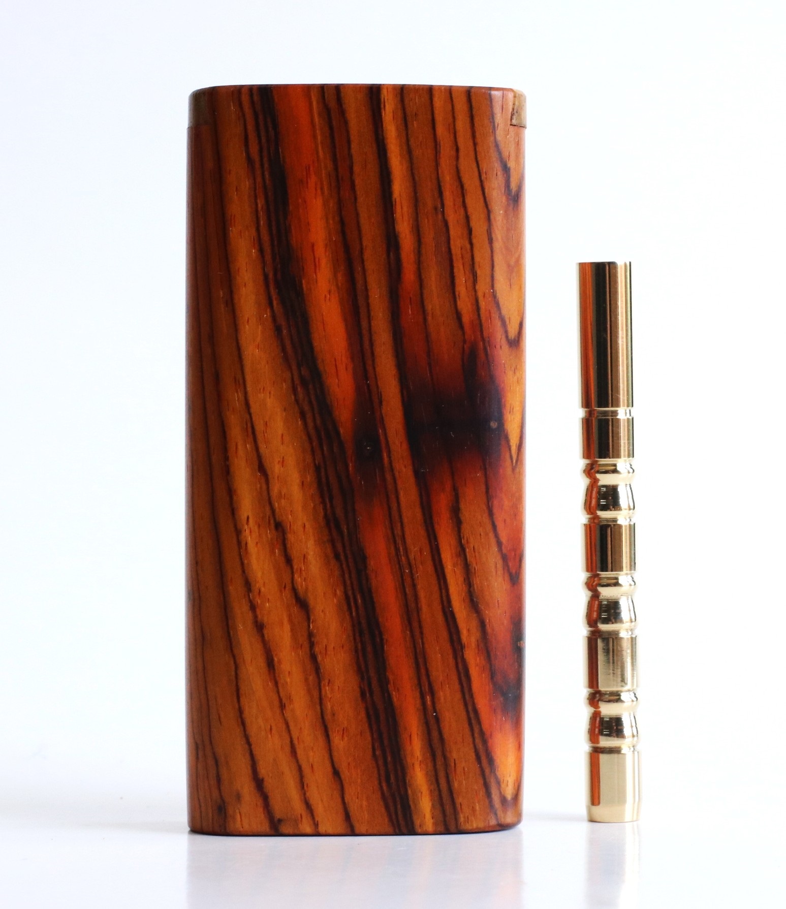 Cocobolo Slider Lid Dugout & One Hitter-Classy Handcrafted American Stash Box