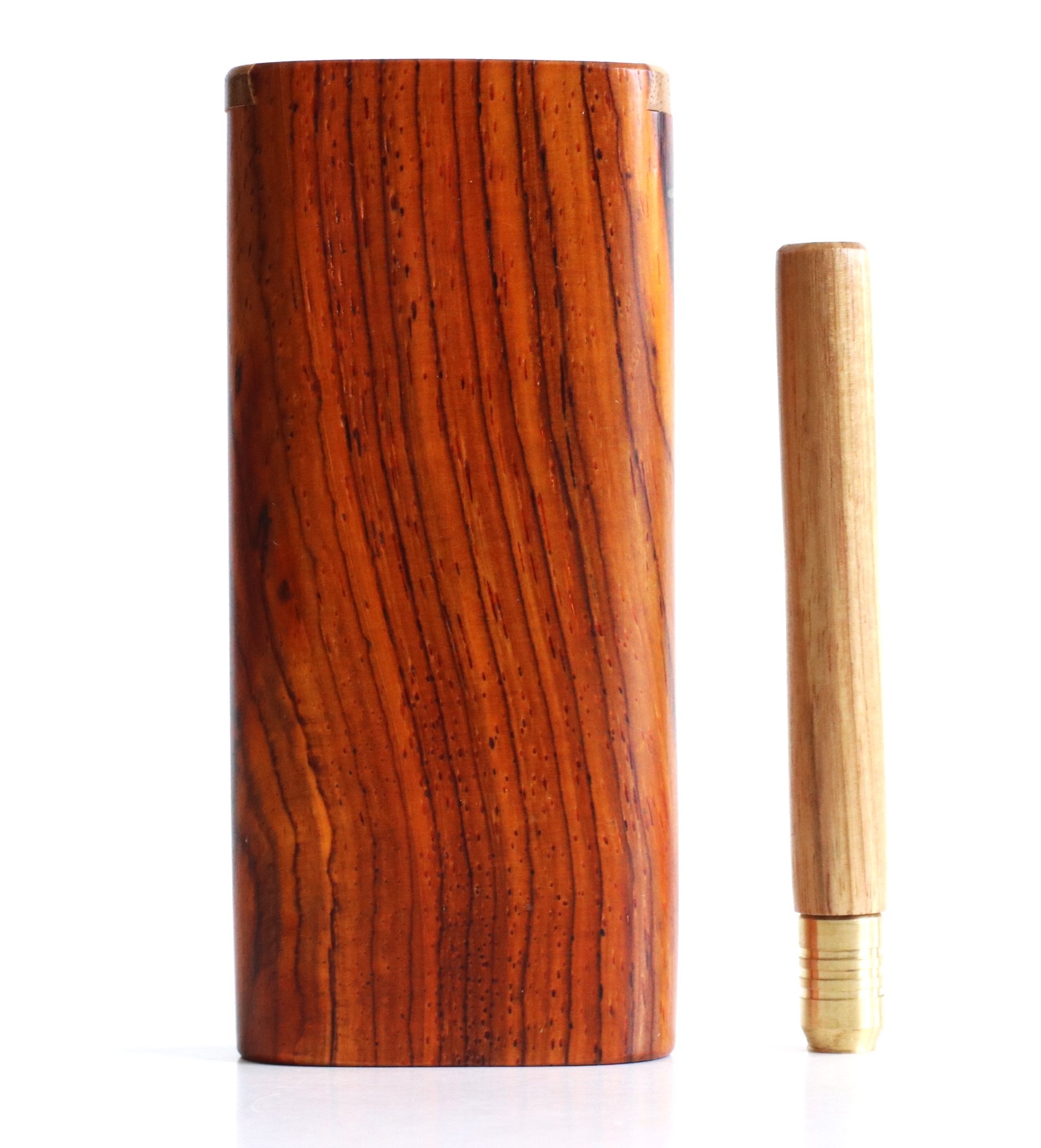 Cocobolo Slider Lid Dugout & One Hitter-Classy Handcrafted American Stash Box