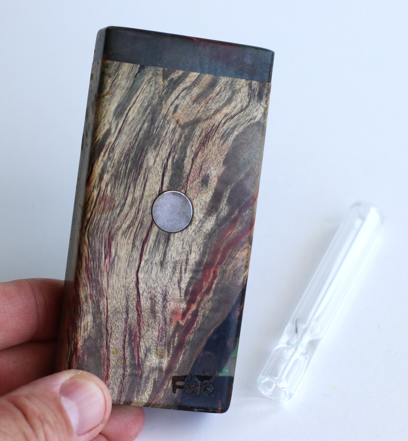 Galaxy Burl Futo Stash Box- Out of this World Wood Dugout- 4" Burled Wood- Best Quality