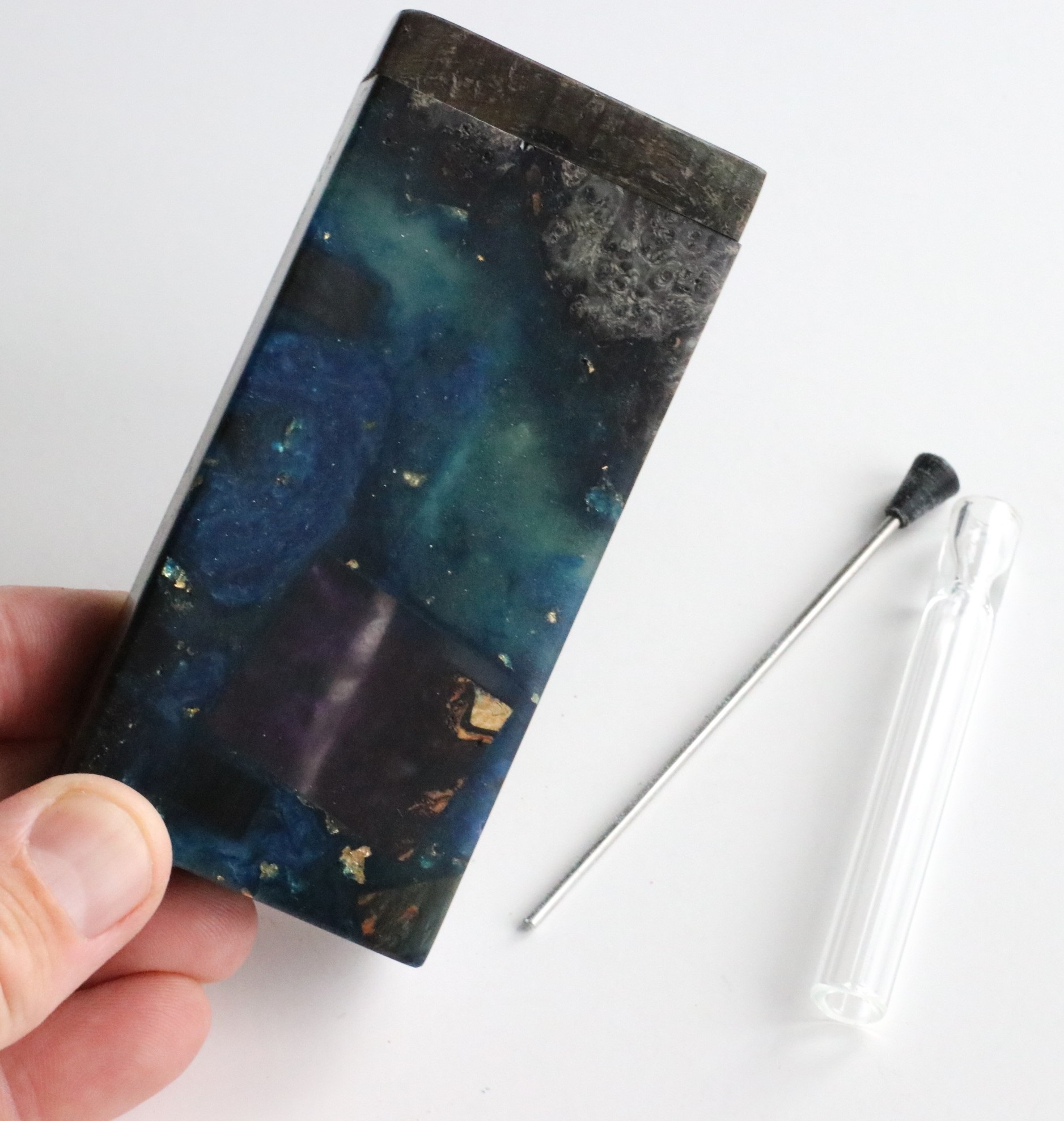 Galaxy Burl Futo Stash Box- Out of this World Wood Dugout- 4" Burled Wood- Best Quality