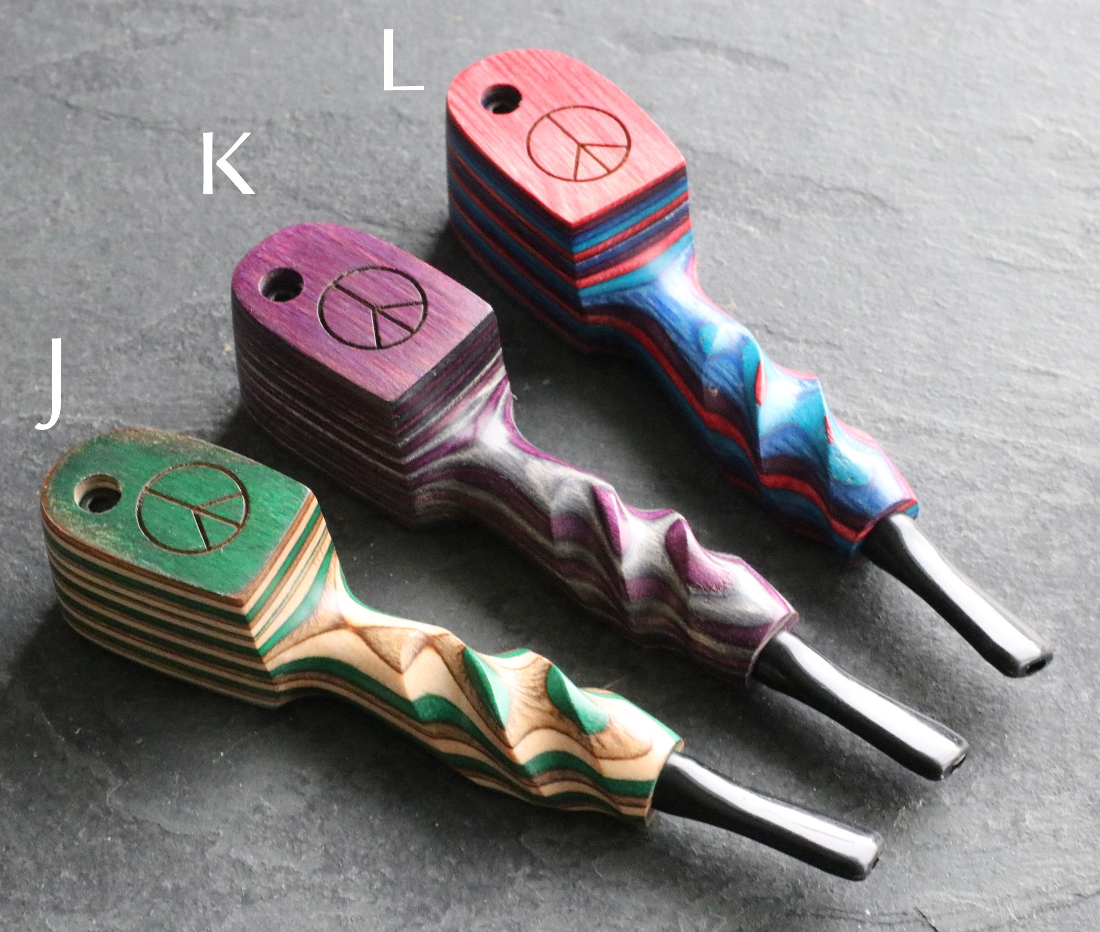 4.5" Swivel Lid Concert Pipe- LAS44-Handcrafted Wood Pipe with stem - Exotic Wood Pipes