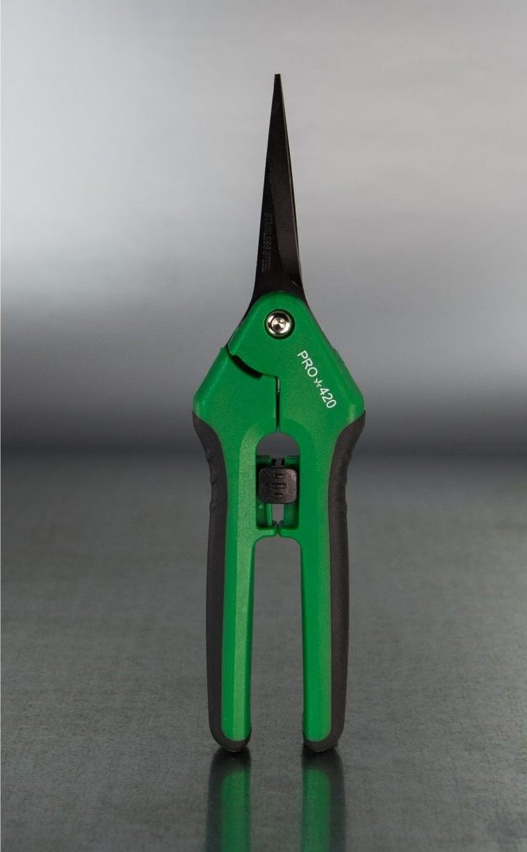 PRO 420 Scissors-2 Pack of Classic & Spring Loaded- Bud Trimming Scissors - Best Marijuana Trimming Scissors for pruning, harvest and fine clipping.