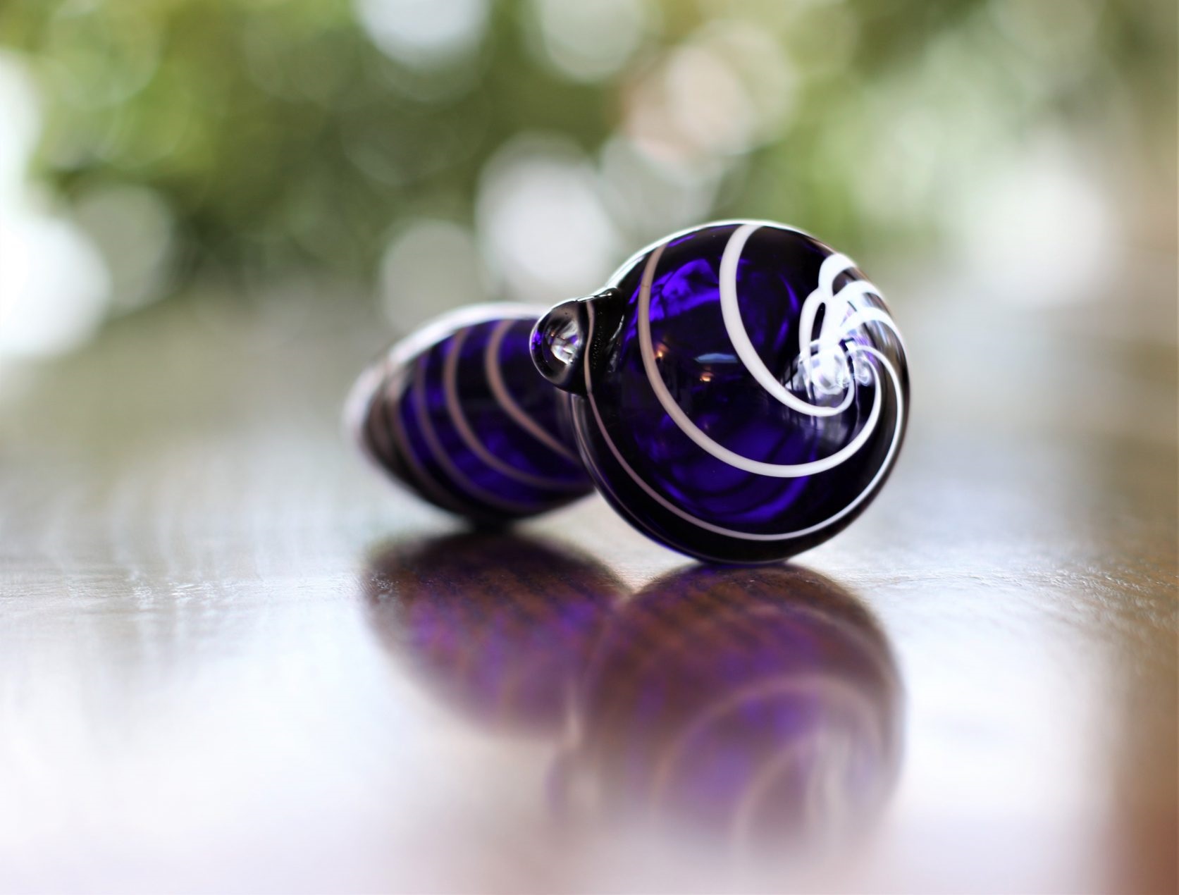 4.5" Cobalt Blue Spiral Spoon Pipe - Blue Spiral Spoon Pipe