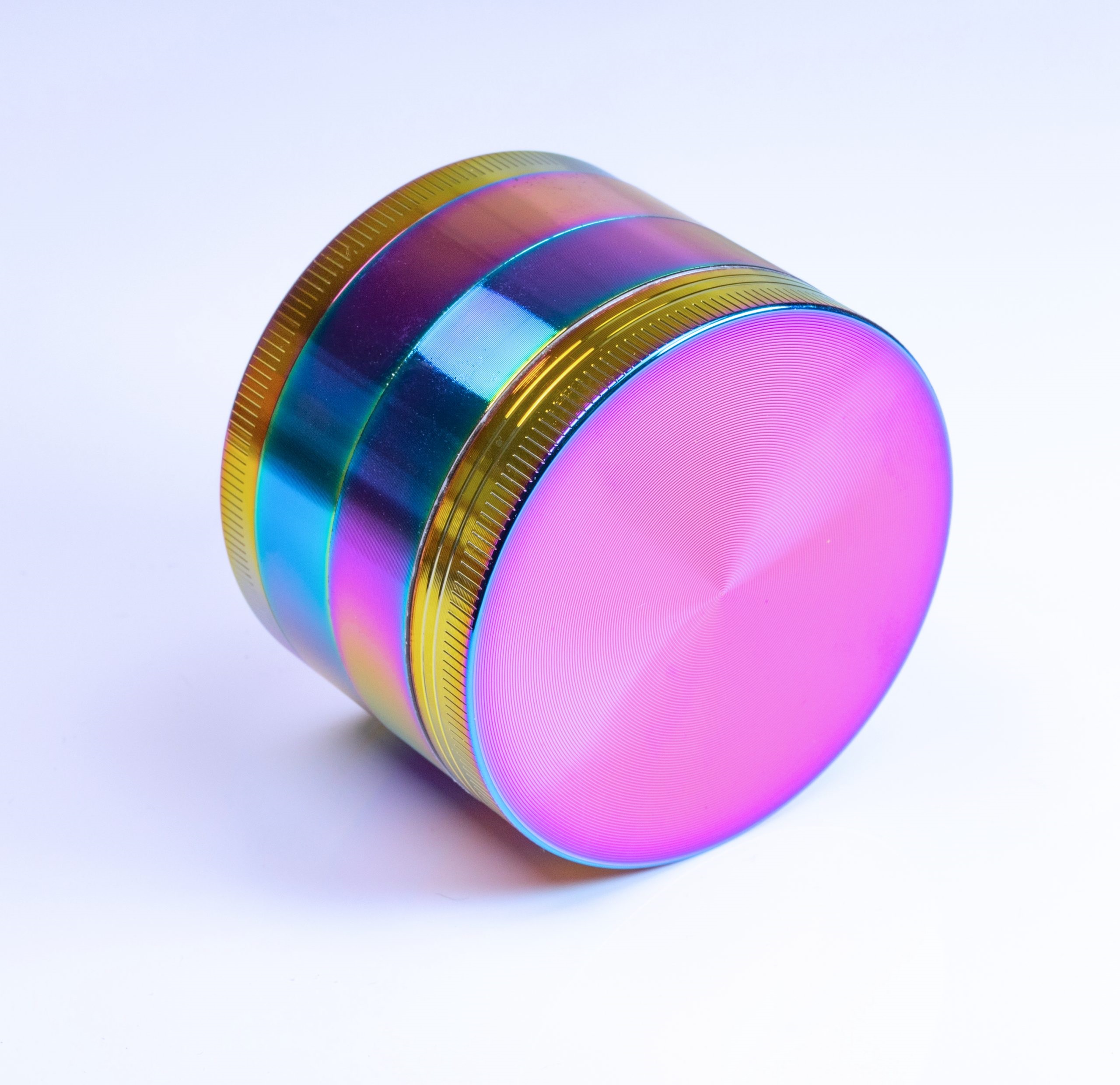 2.5" Rainbow Herb Grinder- 4 pc- Magnetic Lid
