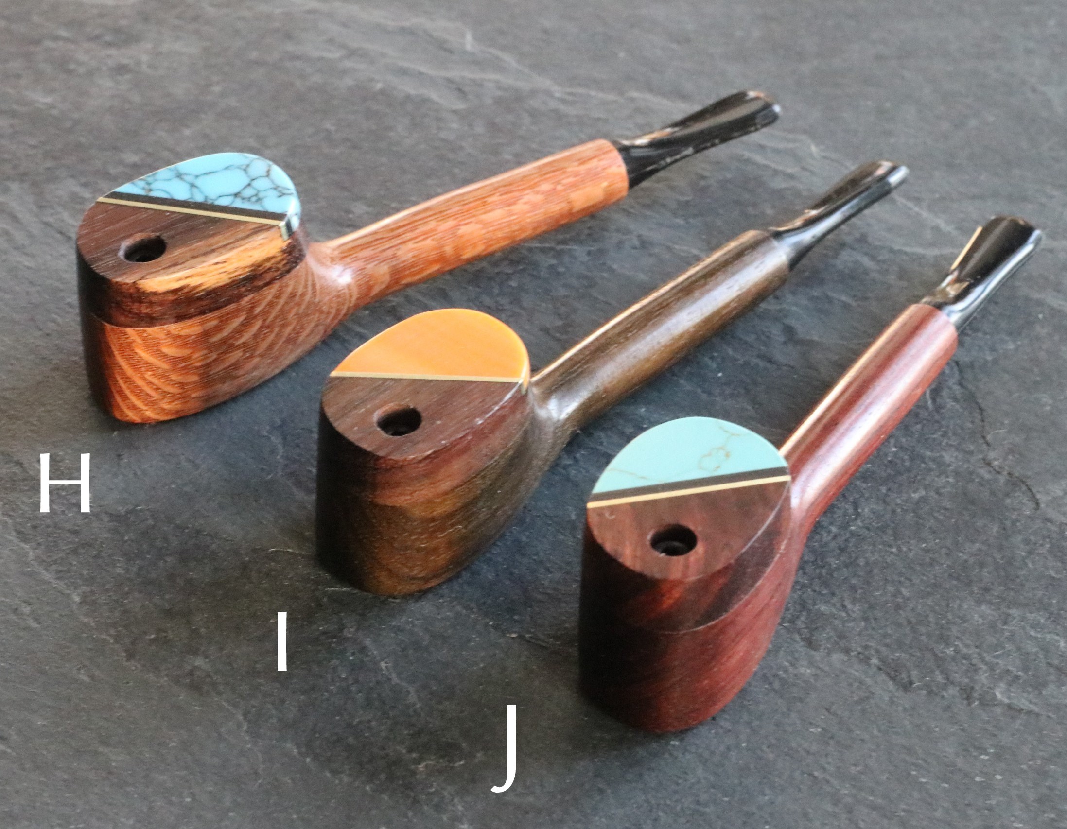 4.5" Swivel Lid Wood Pipe-G9 EXECUTIVE-Handcrafted American Pipe - Pink 2.5' Herb Grinder
