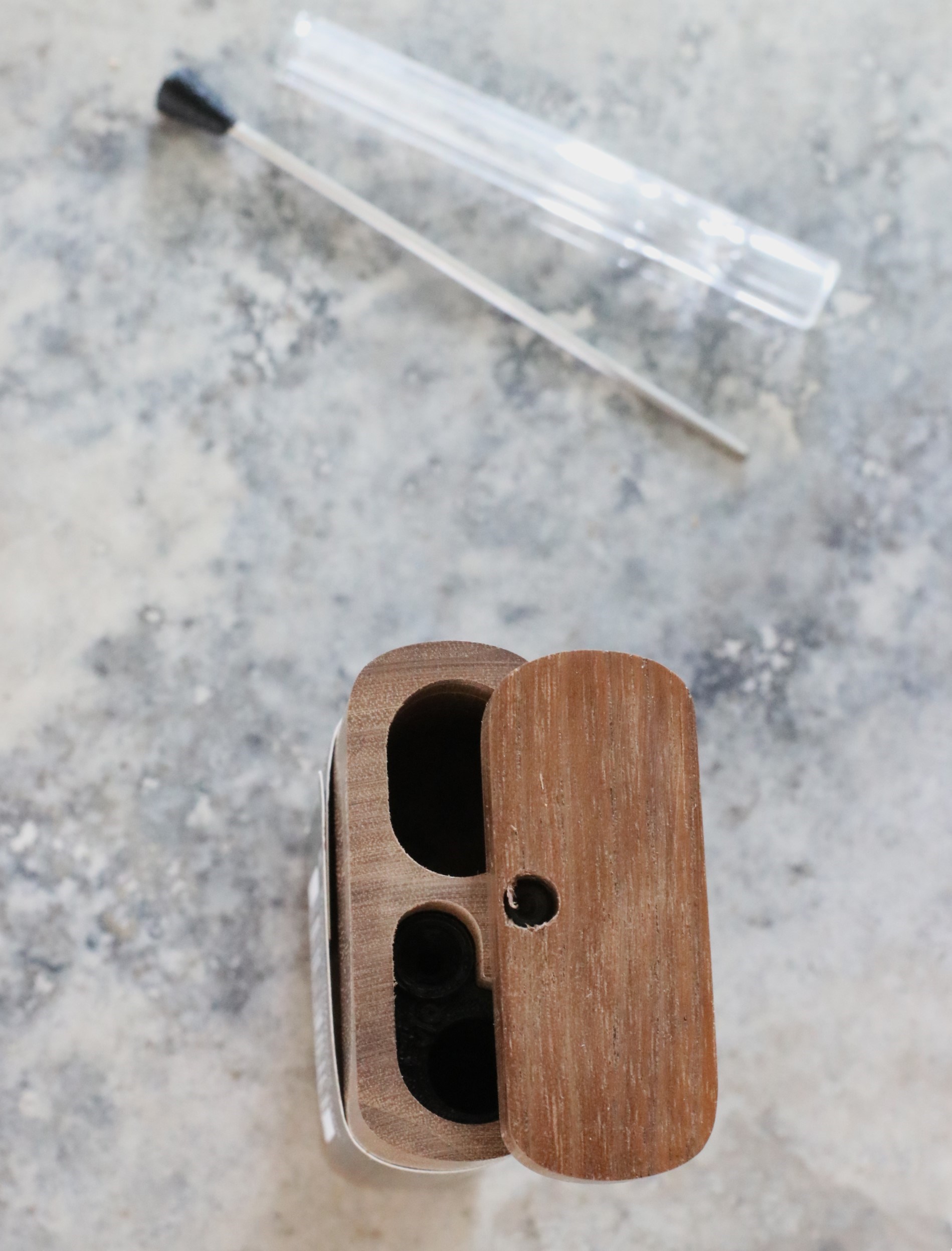 4" Walnut Wood Dugout- by Futo- Premium Stash Box with One Hitter & Stash Cleaner - Futo Walnut Dugout