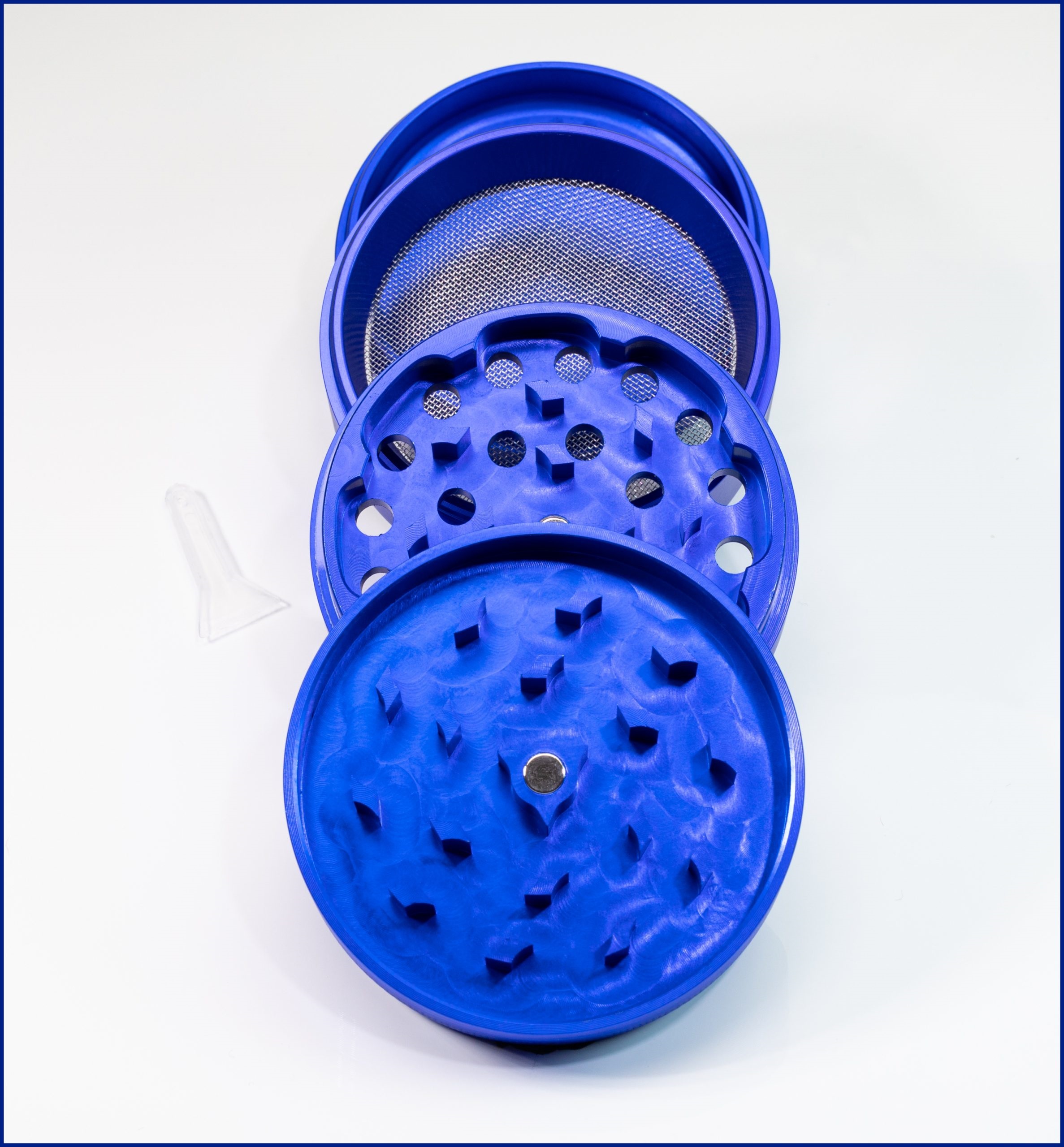 Blue Herb Grinder- 2.5" 4 Piece Professional Grade herb Grinder - AMZ Blue 4