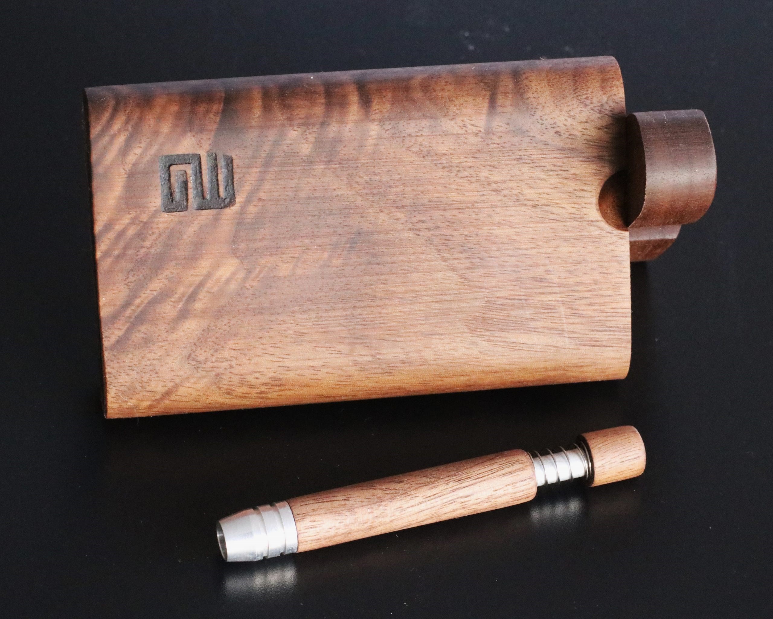 4" Black Walnut Dugout & Spring Loaded Walnut One Hitter-Perfect Match
