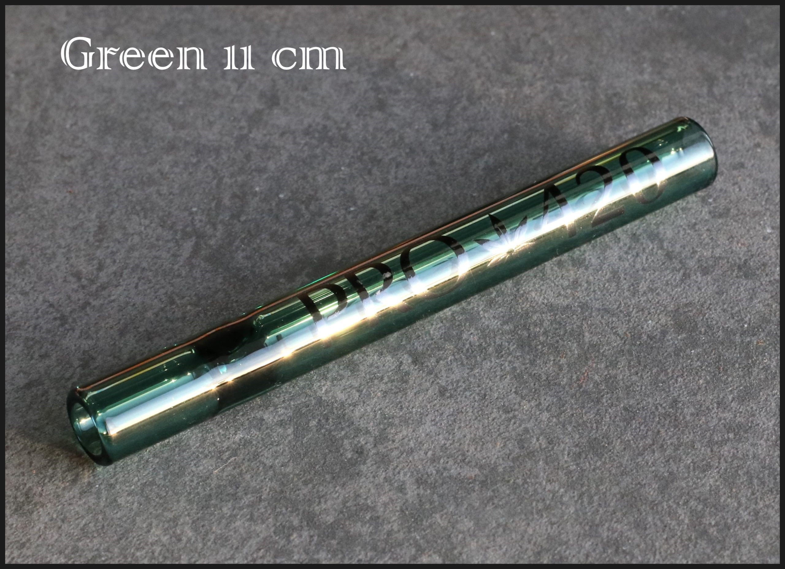 PRO 420 Green Gift Pack- Herb Grinder & Glass Pipe-Great Gift for Smokers - 4' Glass Multi Hitter Pipe