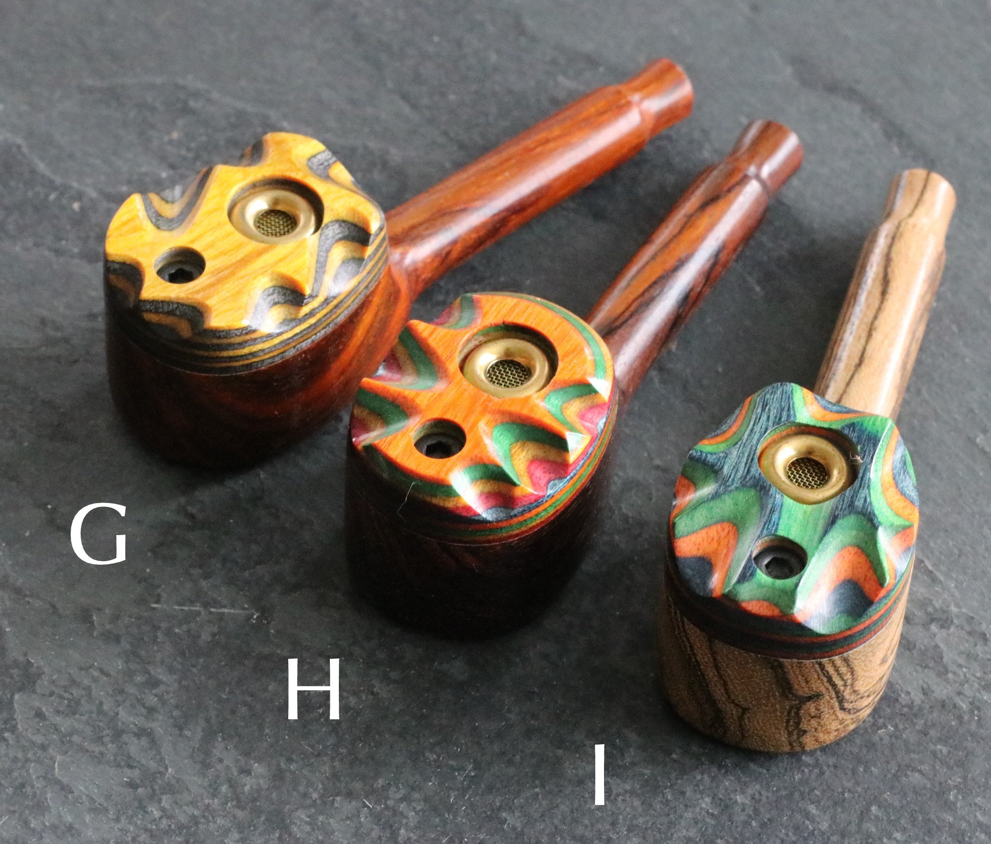 3.5" Swivel Lid Pipe-Z10 RB SWIVEL- Handcrafted Exotic Wood Smoking Pipe - Exotic Wood Pipe