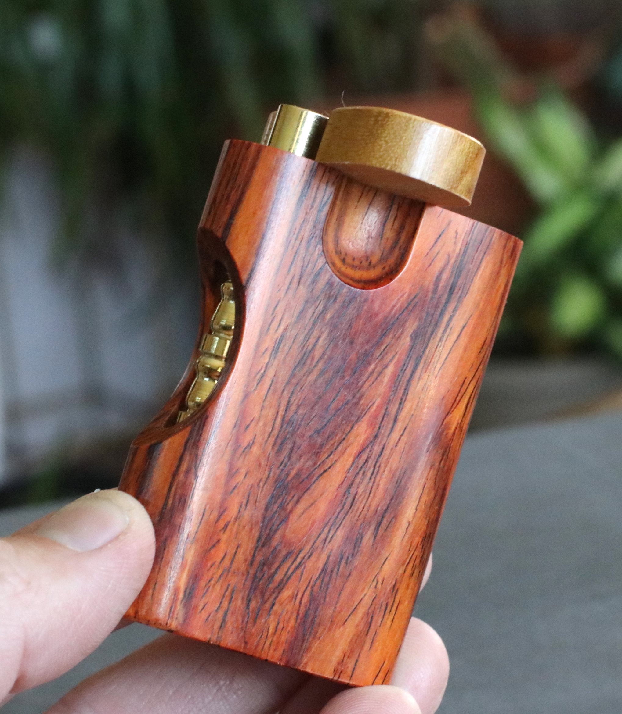 Cocobolo Cutaway Dugout with One Hitter Bat-Stylish Smoking Stash Box - Cutaway Cocobolo Dugout