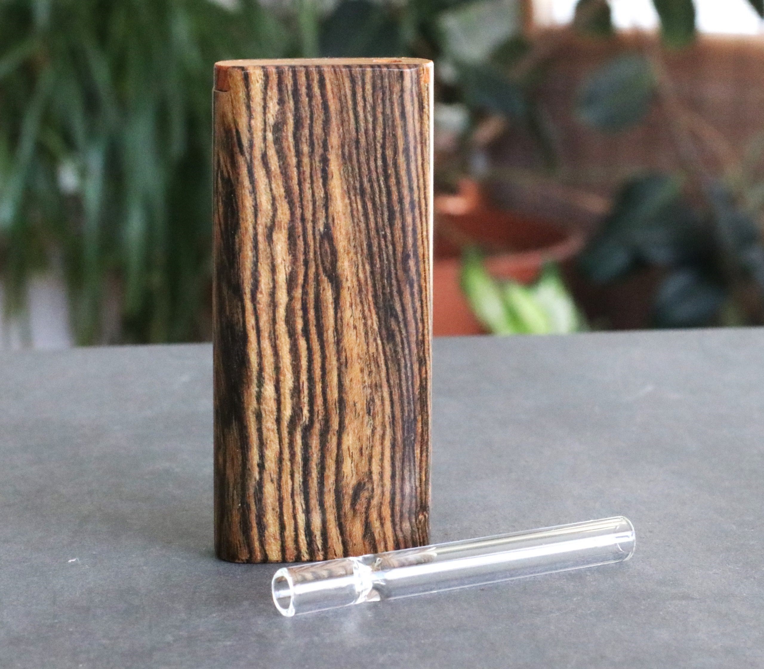 Bocote Wood Slider Lid Dugouts with Quality One Hitter Pipes - Bocote Slider Lid Dugouts