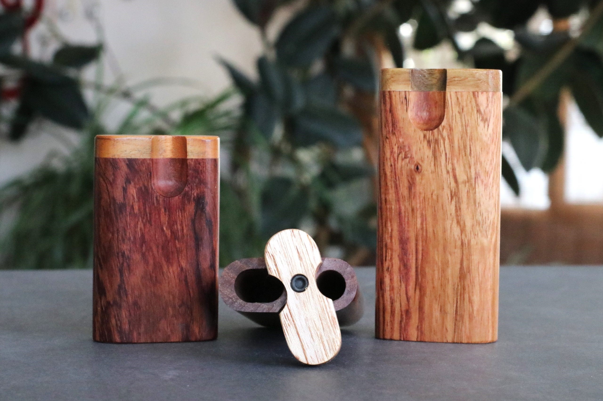3" & 4" Honduras Swivel Lid Dugouts & One Hitters- Quality Wood Functional Art Best Gift for Smoker's - Cocobolo Swivel Lid Dugout