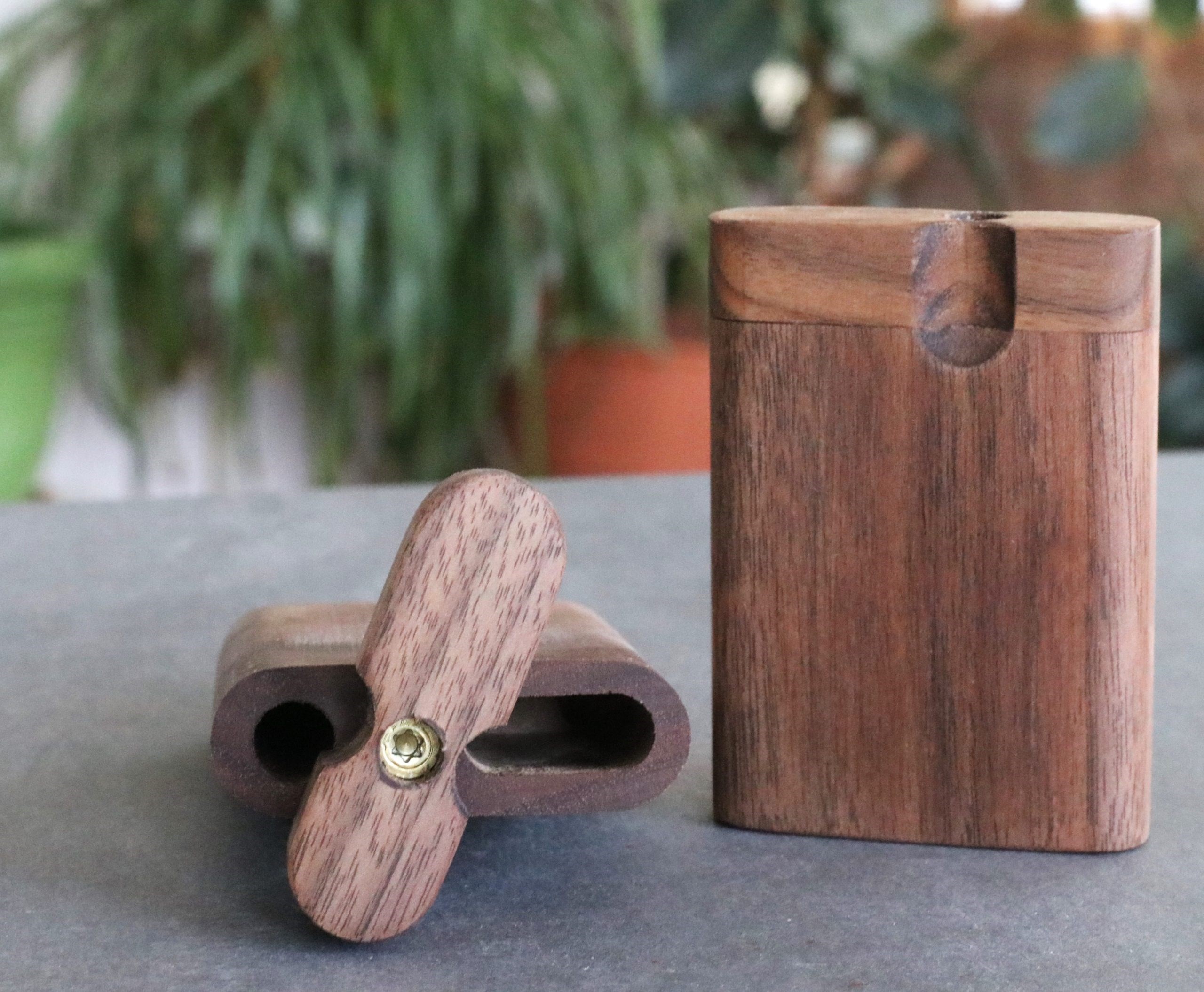 3G Walnut Dugouts with One Hitter Pipe- 3" & 4" Dugouts- American Crafted - Walnut Dugout