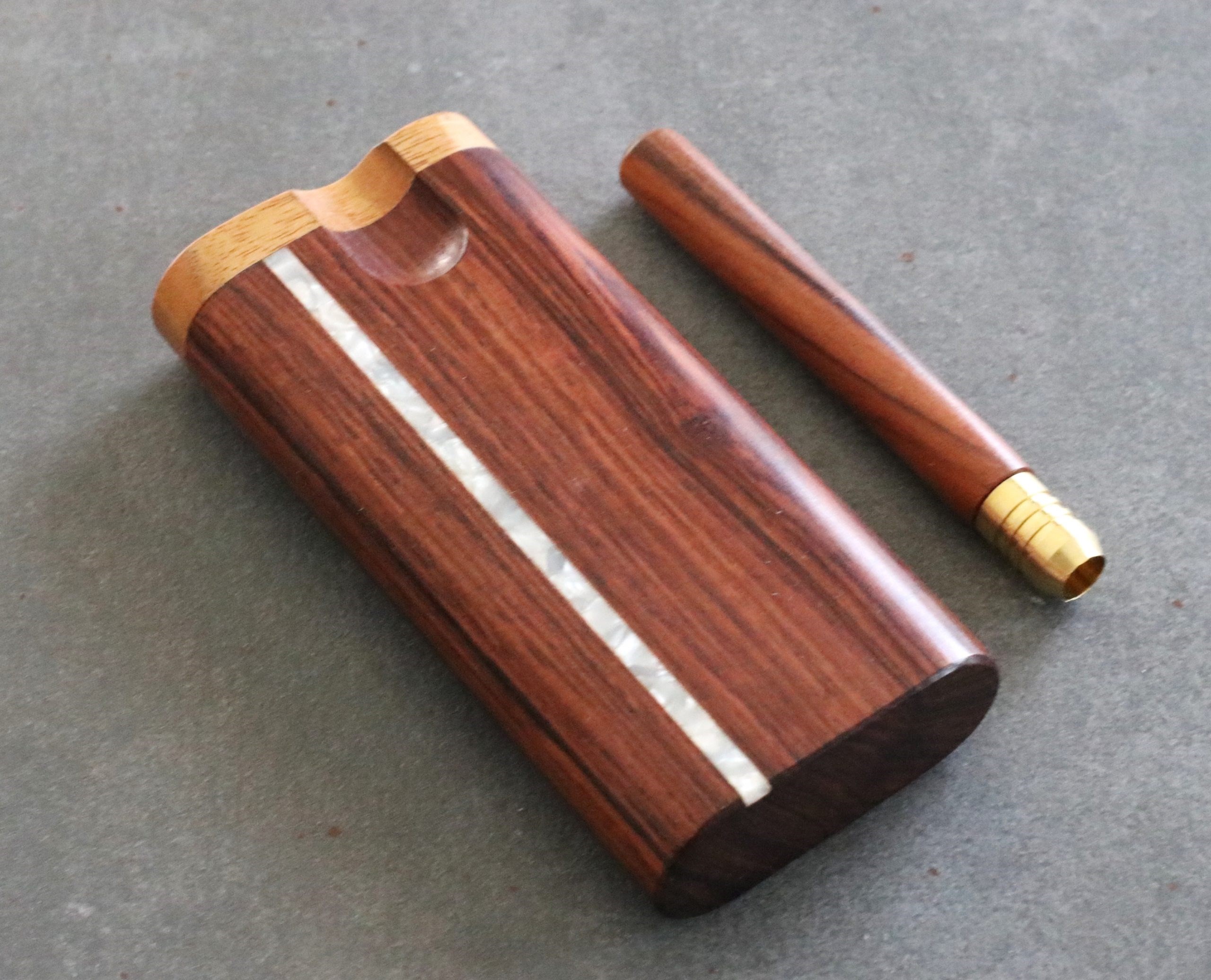 3" & 4" Honduras Wood w/Pearl Inlay- Swivel Dugouts and One Hitters - Honduras Pearl Inlay Dugouts