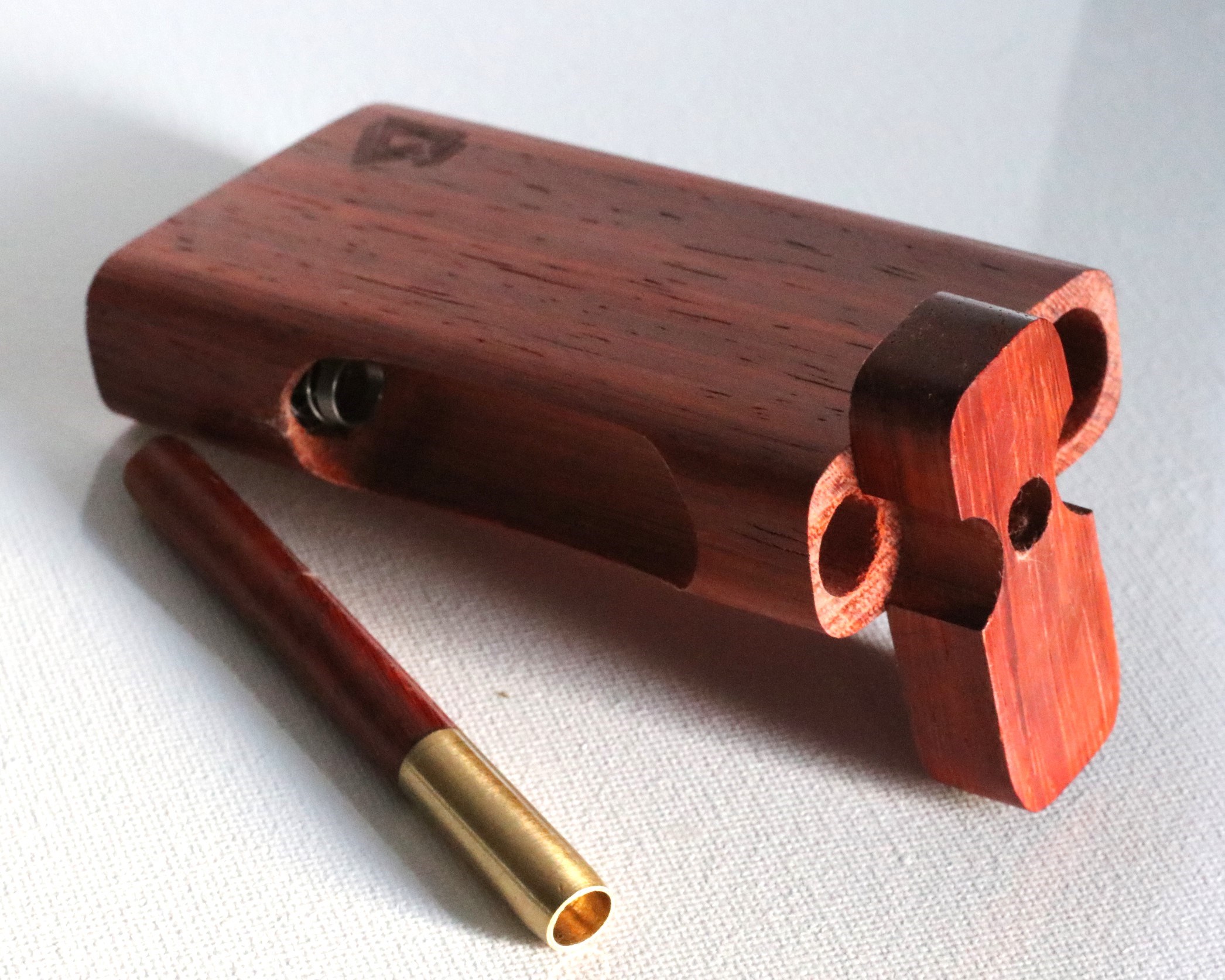 4" Padauk Dugout & One Hitter Pipe-Branded Dugouts-American Crafted Stash Box - Padauk Dugout