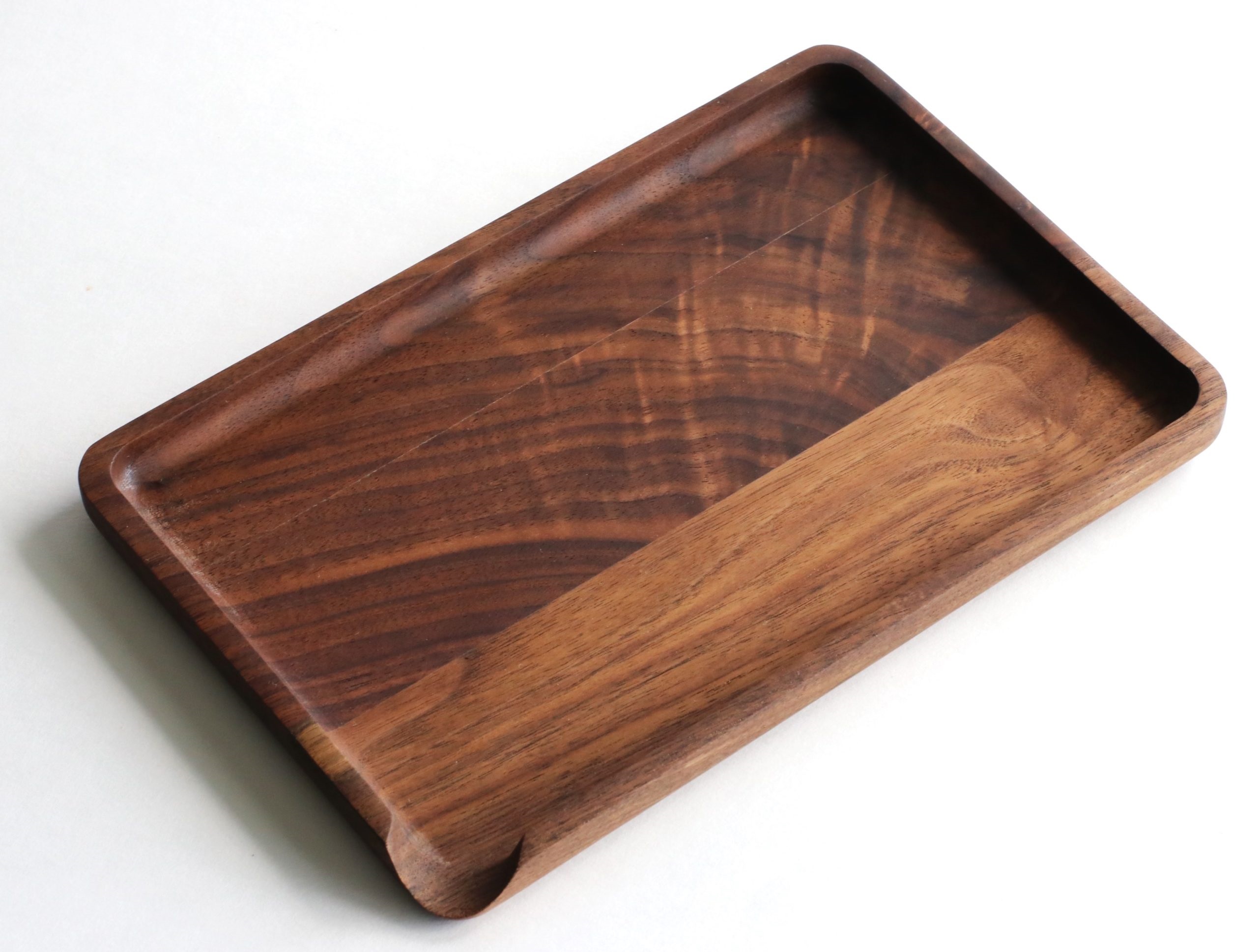 Walnut Rolling Tray-9 x 6-Small Handcrafted Wood Tray - Walnut Rolling Tray-9 x 6