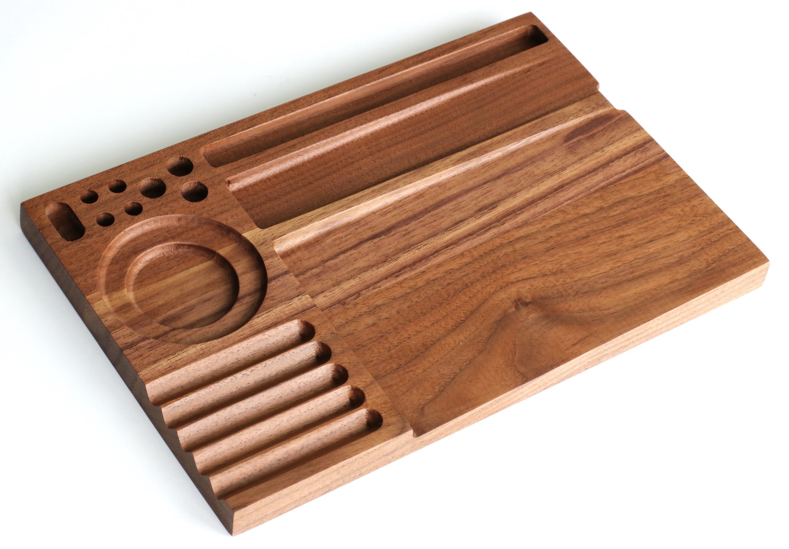 Handcrafted Walnut Wood Rolling Tray-MODEL 2- Large Stylish Tray for smoker's - IMG_8478