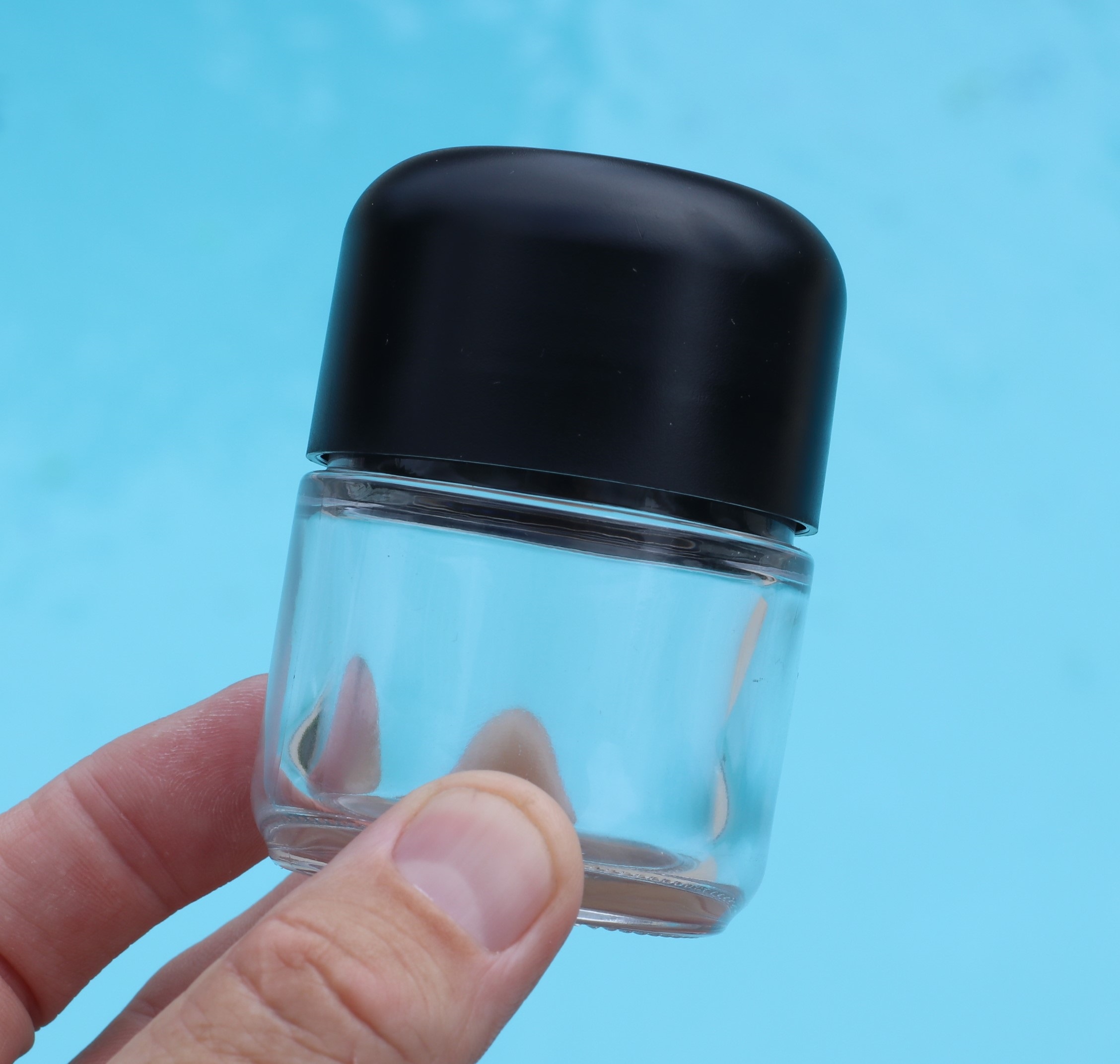 3" Glass Stash Jar-Smell Proof-Child Proof Lid-Safe and Secure Jar
