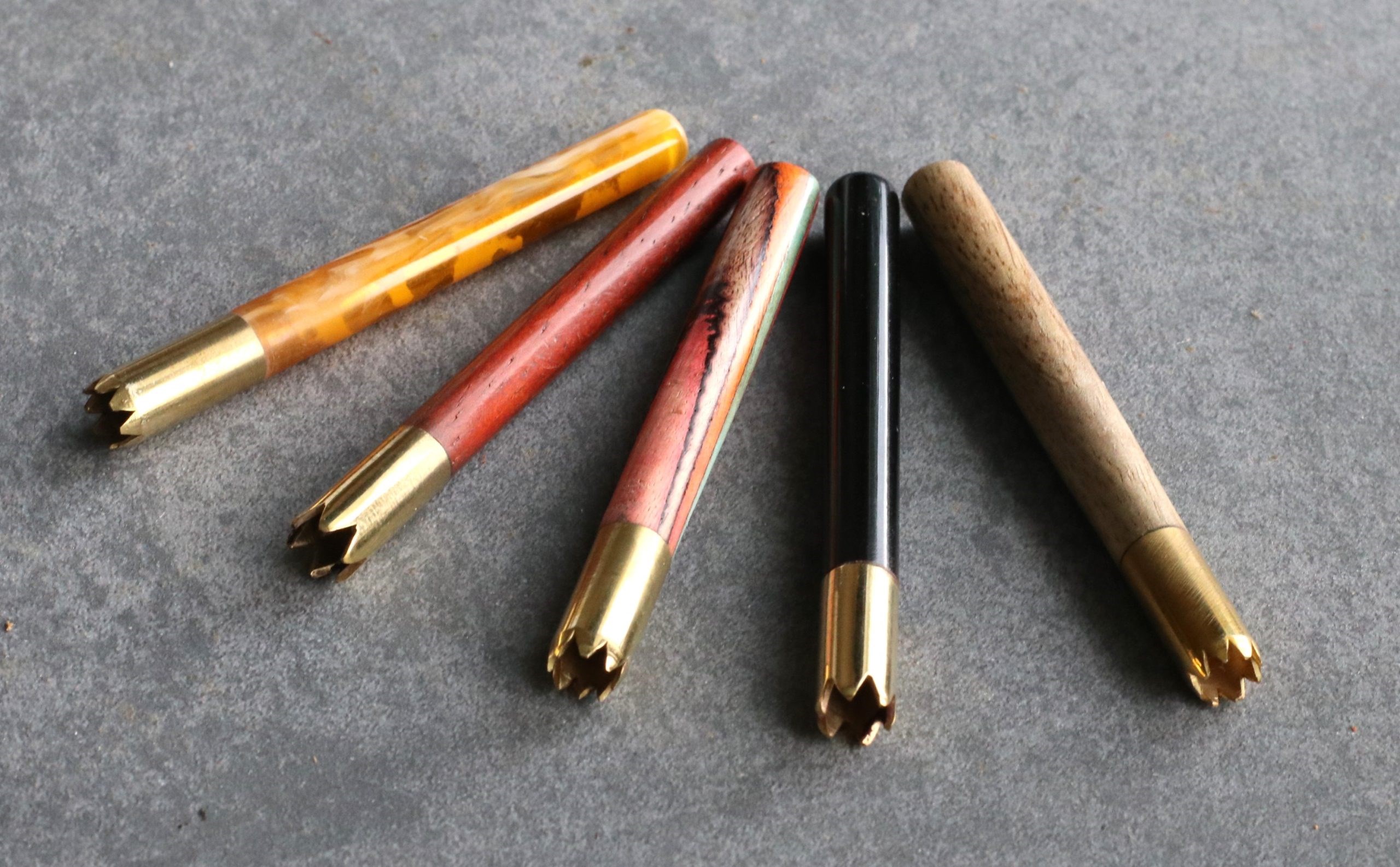 3" Brass One Hitter Pipes- Brass Grinder Tip-Class & Style in a One Hitter Pipe-for 4" Dugouts
