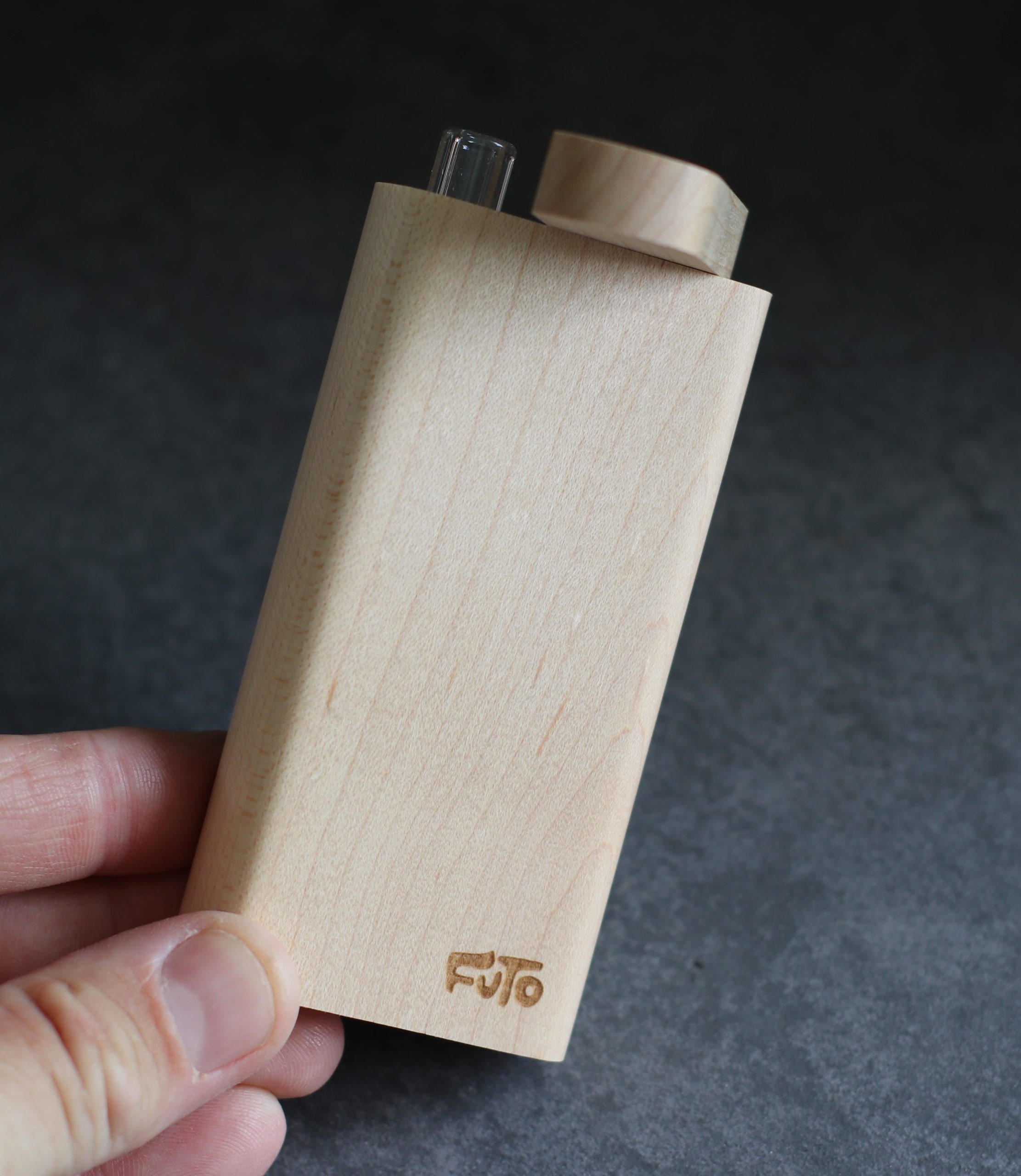 4" Maple Wood Dugout- by Futo- Premier Stash Box with One Hitter & Stash Cleaner