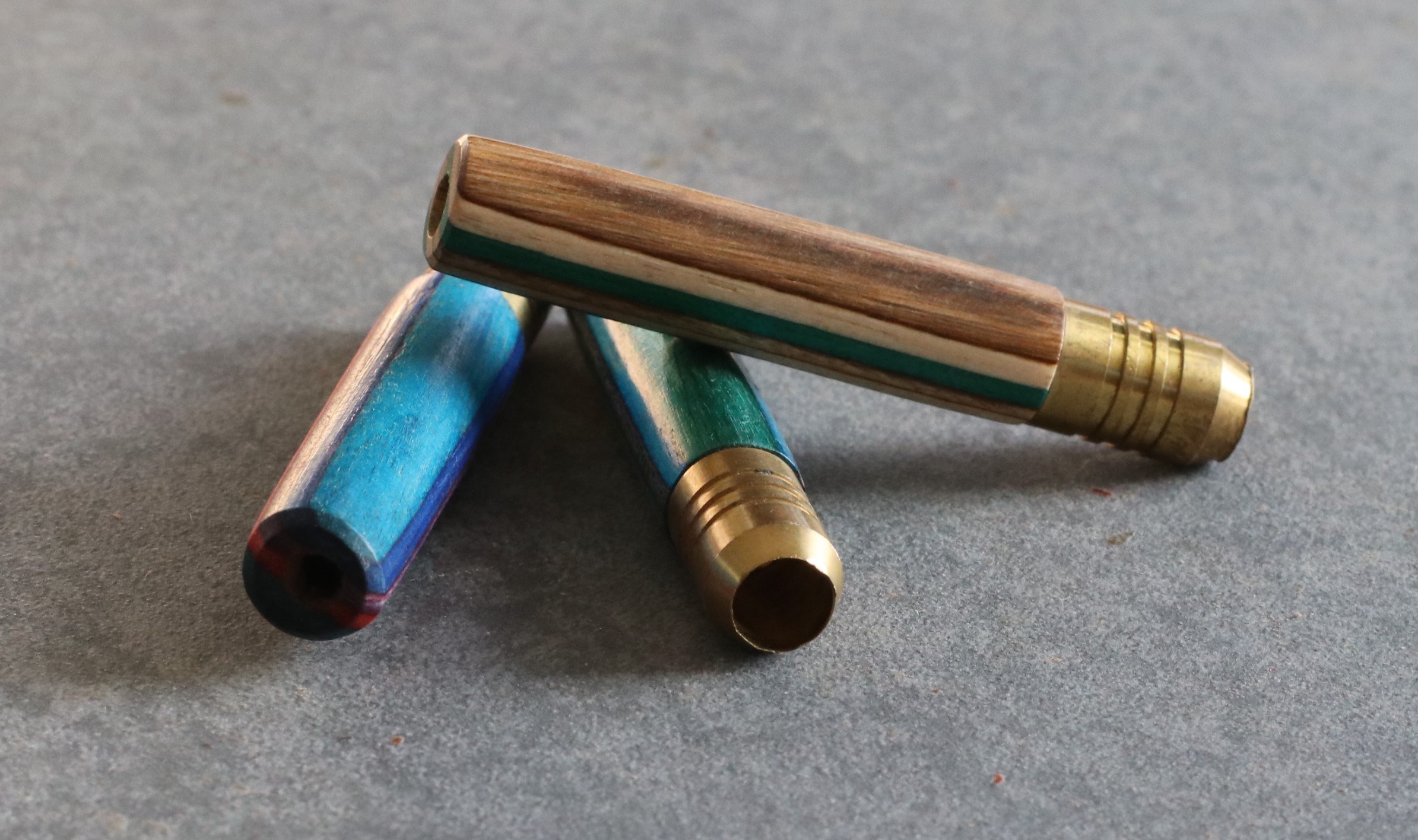 2" Rainbow Color One Hitters - 2' Rainbow Wood & Brass Pipes