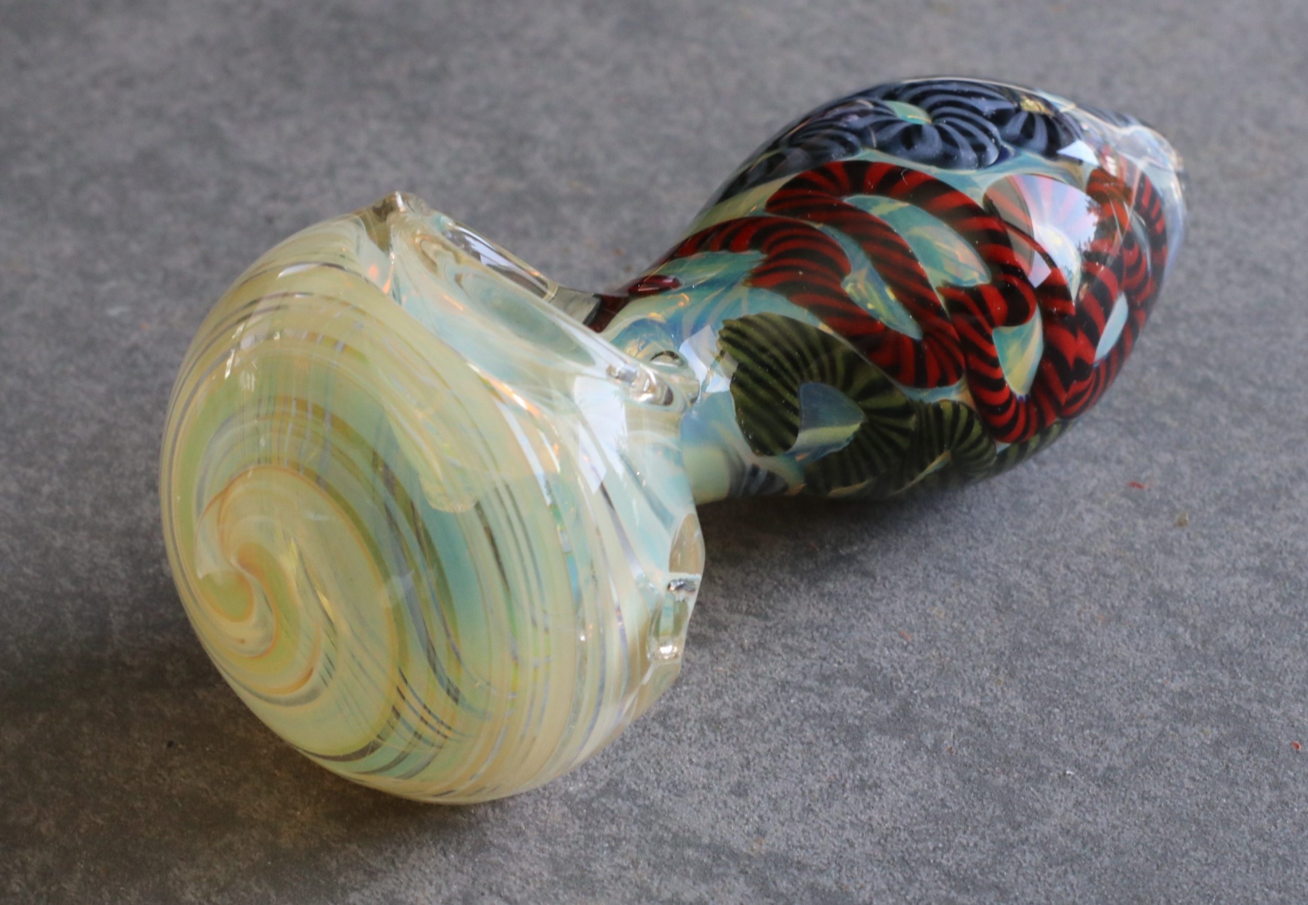 Glass Spoon Pipe-Sturdy Thick Hourglass Spoon Smoking pipe - Exotic Wood One Hitters