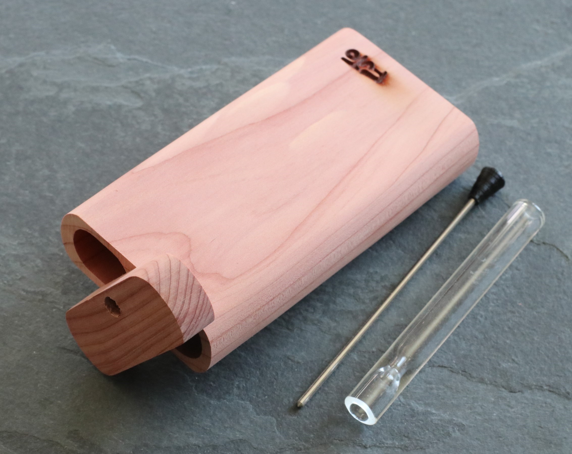 Cedar Wood Dugout- by Futo- Premium Stash Box with One Hitter & Stash Cleaner