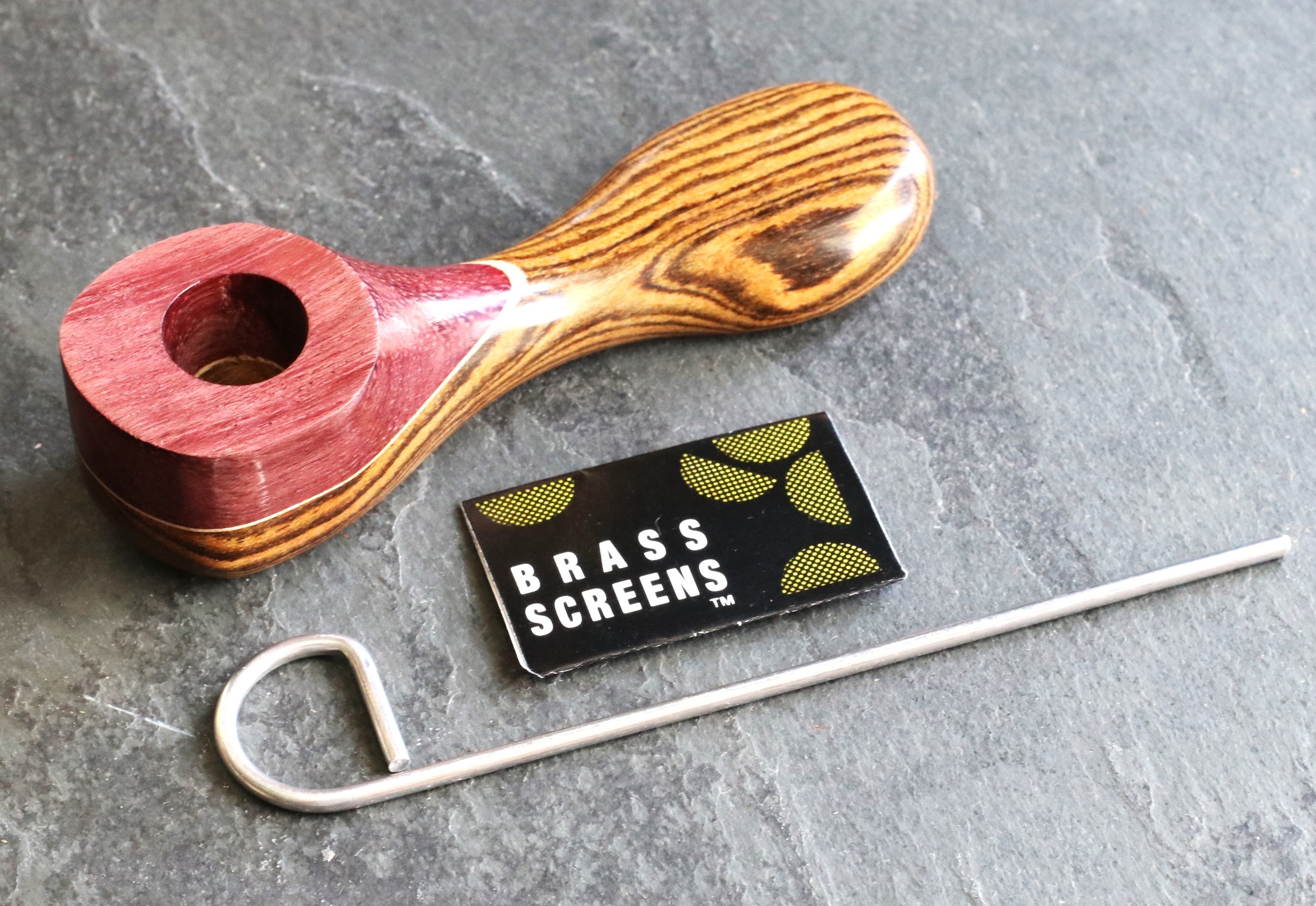 Exotic Wood Pipe-223L-4"-American Handcrafted Smoking Pipe - Swivel Lid Exotic Wood Pipe