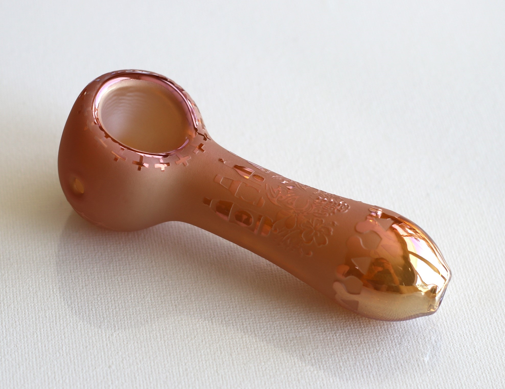 4" Glass Spoon Pipe w/colorful ceramic coating-Pink Money - 4' Glass Spoon Pipe
