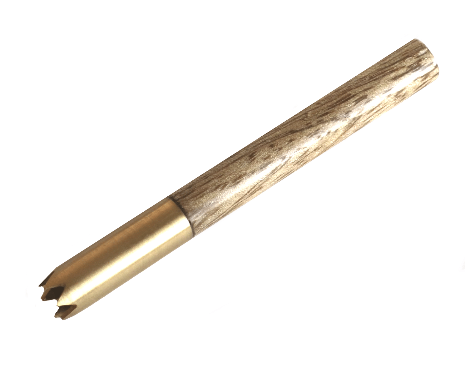 3" Brass Grinder Tip One Hitter Pipes w/wood cover & Brass Poker-Fits most 4" Dugouts