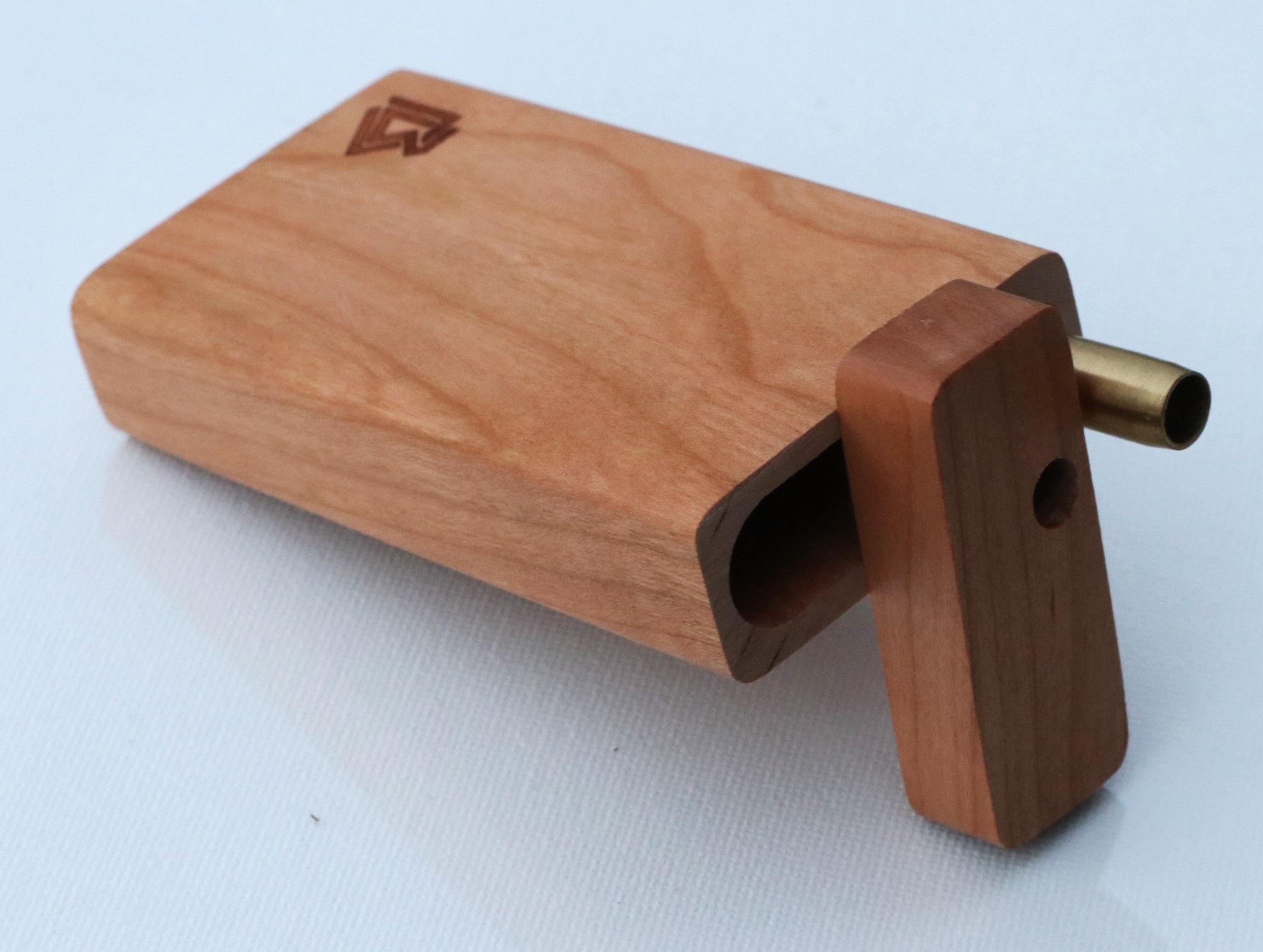 4" American Cherry Wood Dugout & One Hitter Pipe - Handcrafted Wood Dugout One Hitter