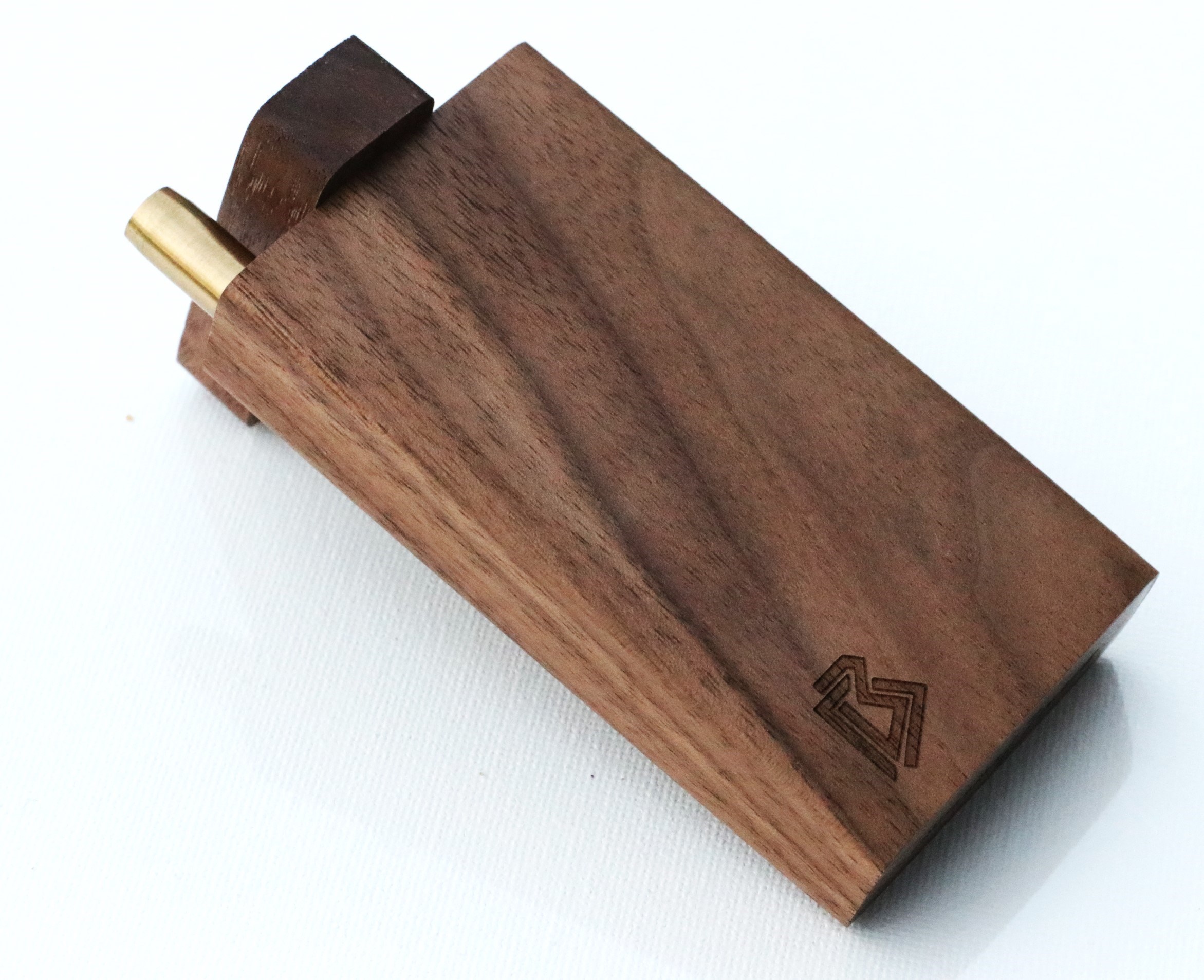 4" American Walnut Wood Dugout & One Hitter Pipe - Handcrafted Wood Dugout One Hitter