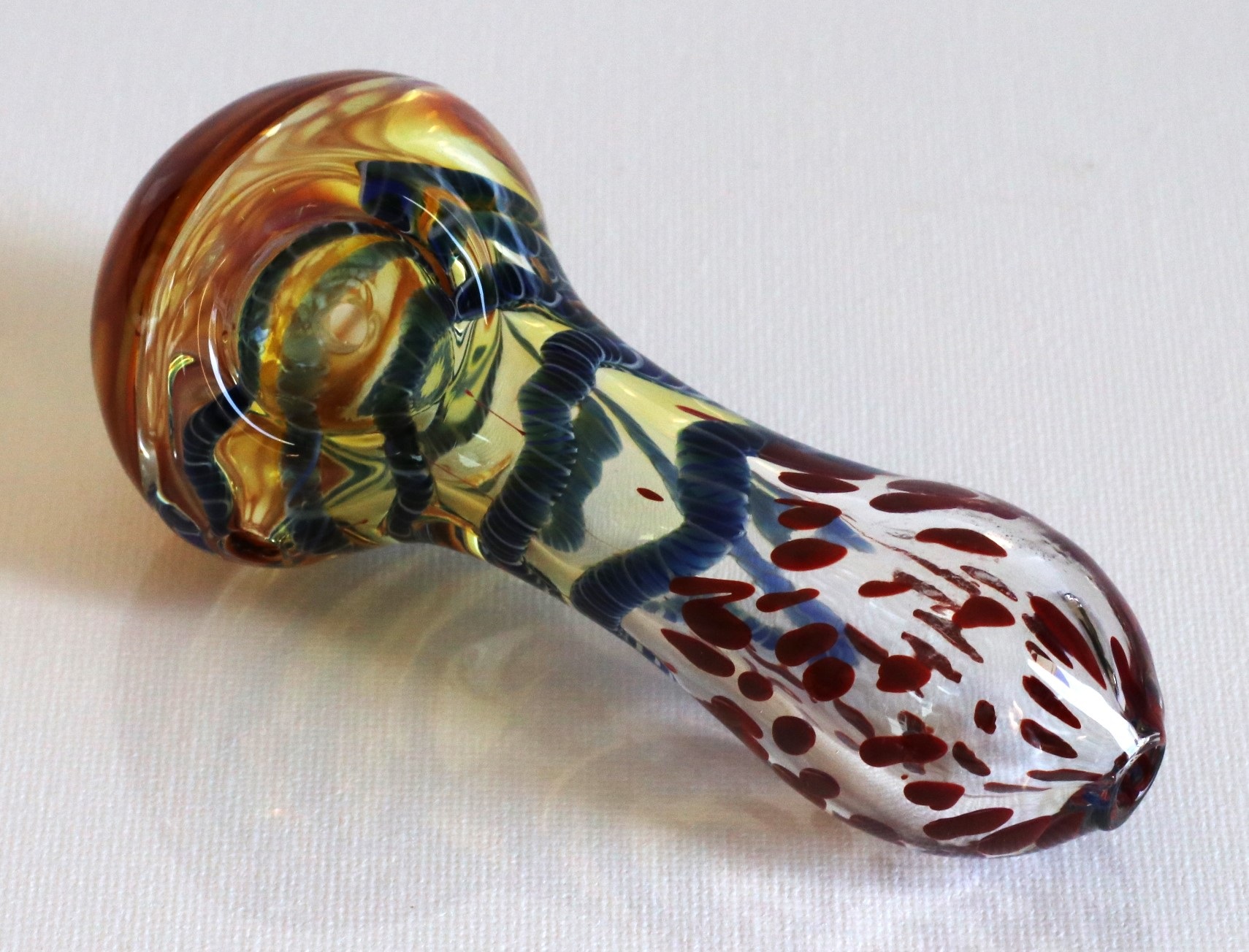 4" Glass Spoon Pipe- Leopard 100mm - Glass Spoon Pipe