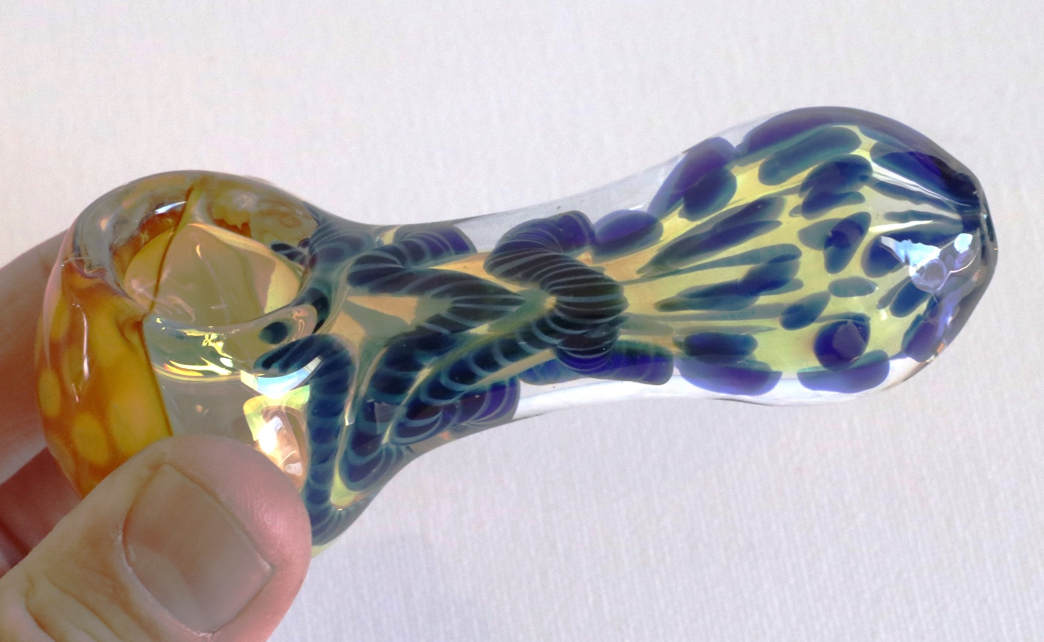 4" Glass Spoon Pipe- Snake Charmer 100mm - Glass Spoon Pipe