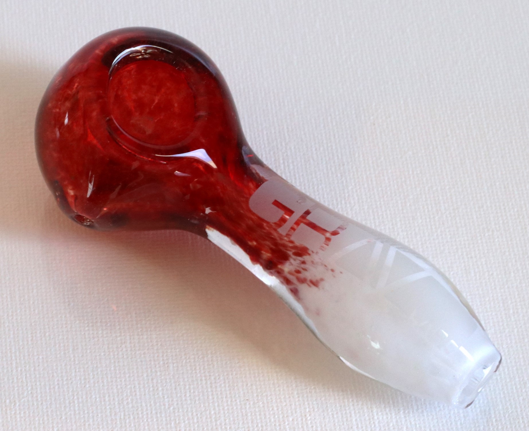 4" Grav Labs Spoon Pipe 100mm Ruby - Glass Spoon Pipe