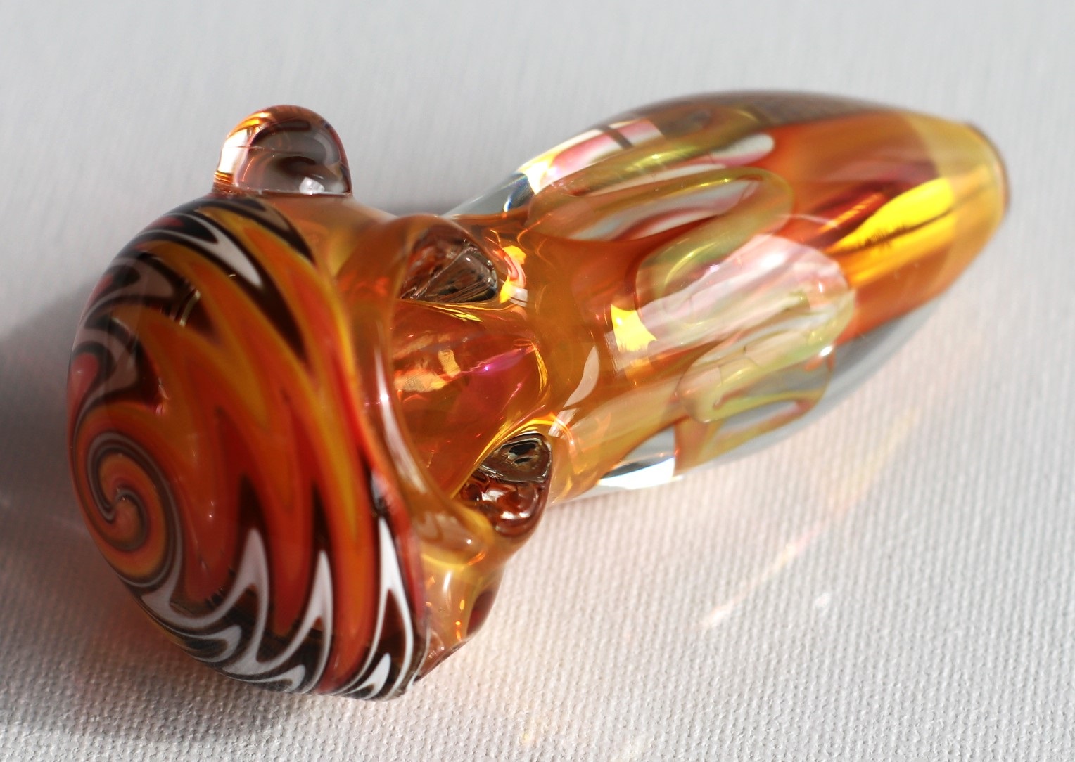 3.5"" Glass Spoon Pipe-Spiral - Glass Spoon Pipe