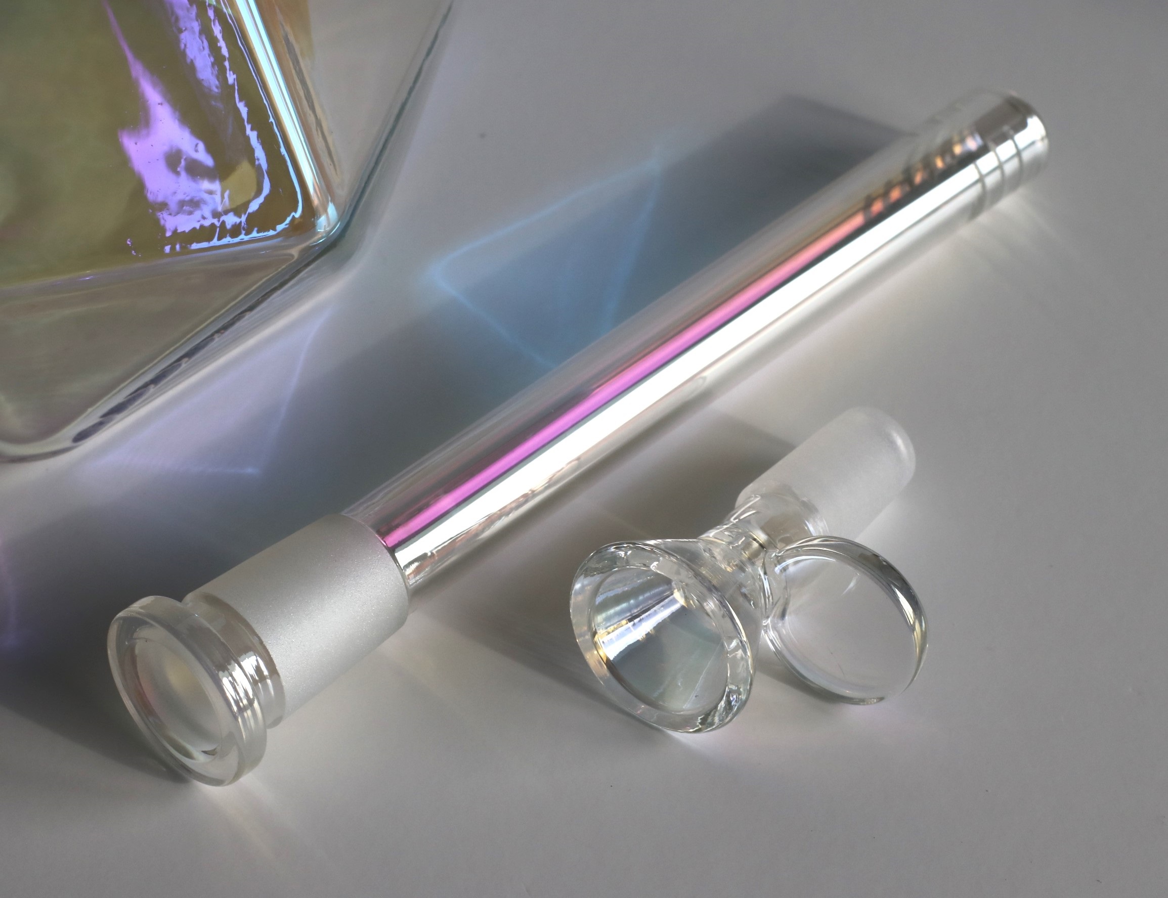 14" Crystal Glass Bong- Glass Beaker-Large Water Bong - Glass Bong