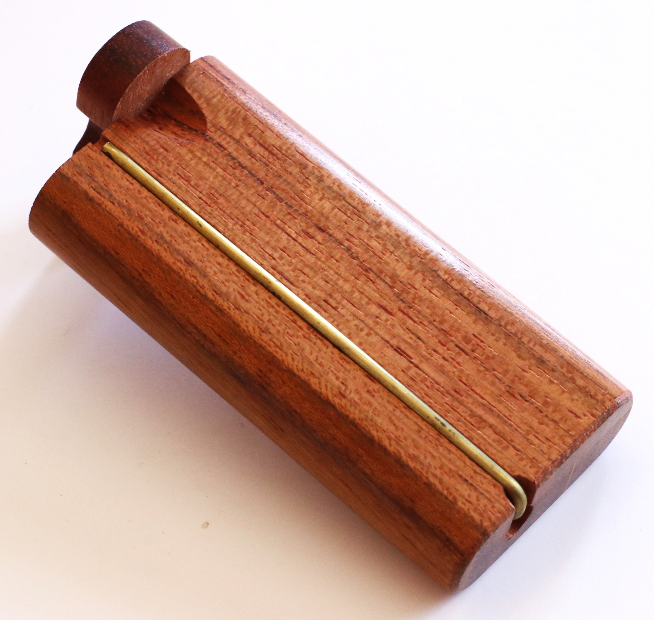 3" Brazilian Cherry Swivel Lid Dugouts-Built in Poker & One Hitter Pipe - Brazilian Cherry Dugout