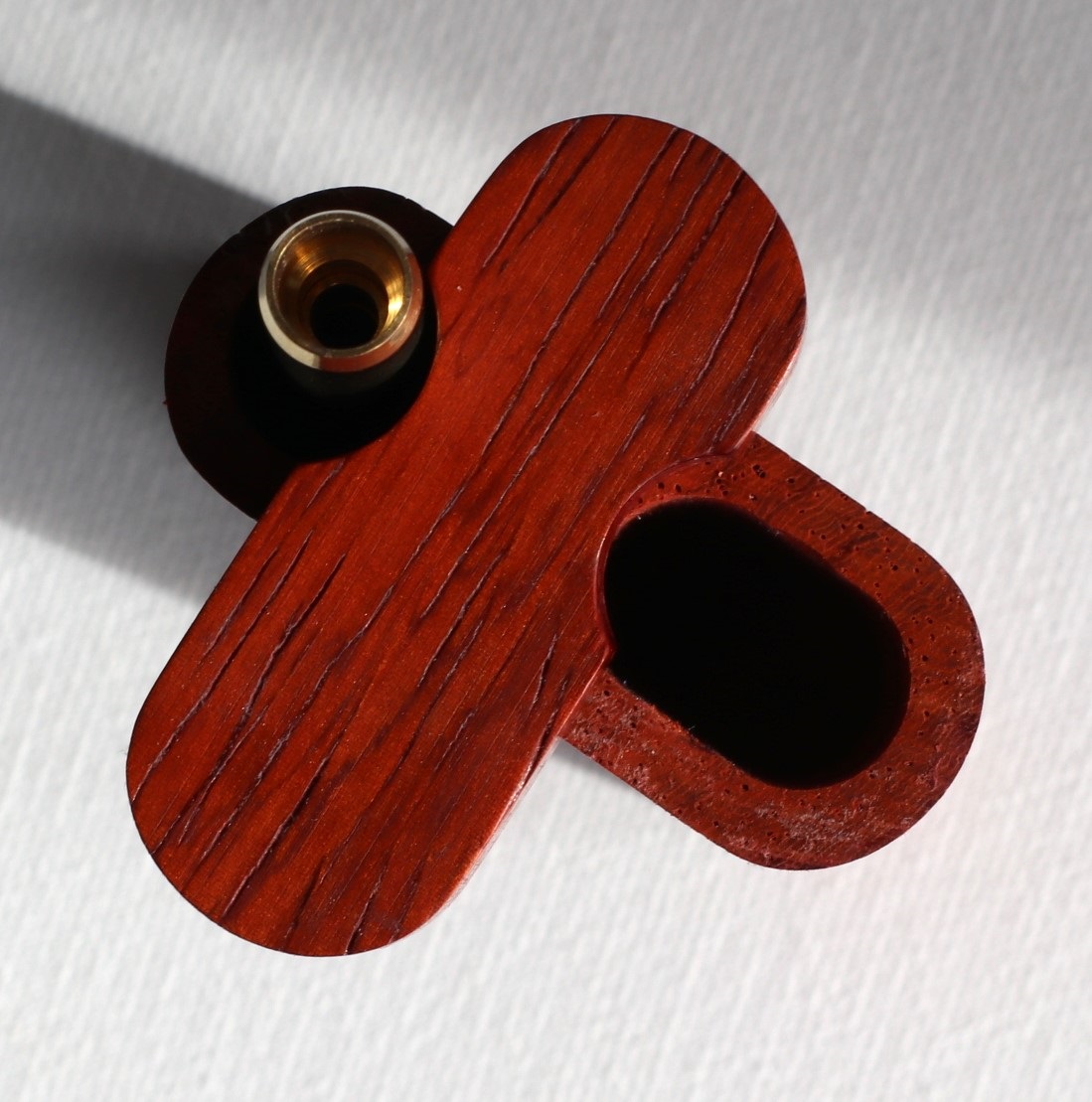 3" & 4" Padauk Spring Lock Dugouts & One hitter pipes-American Handcrafted Stash Boxes
