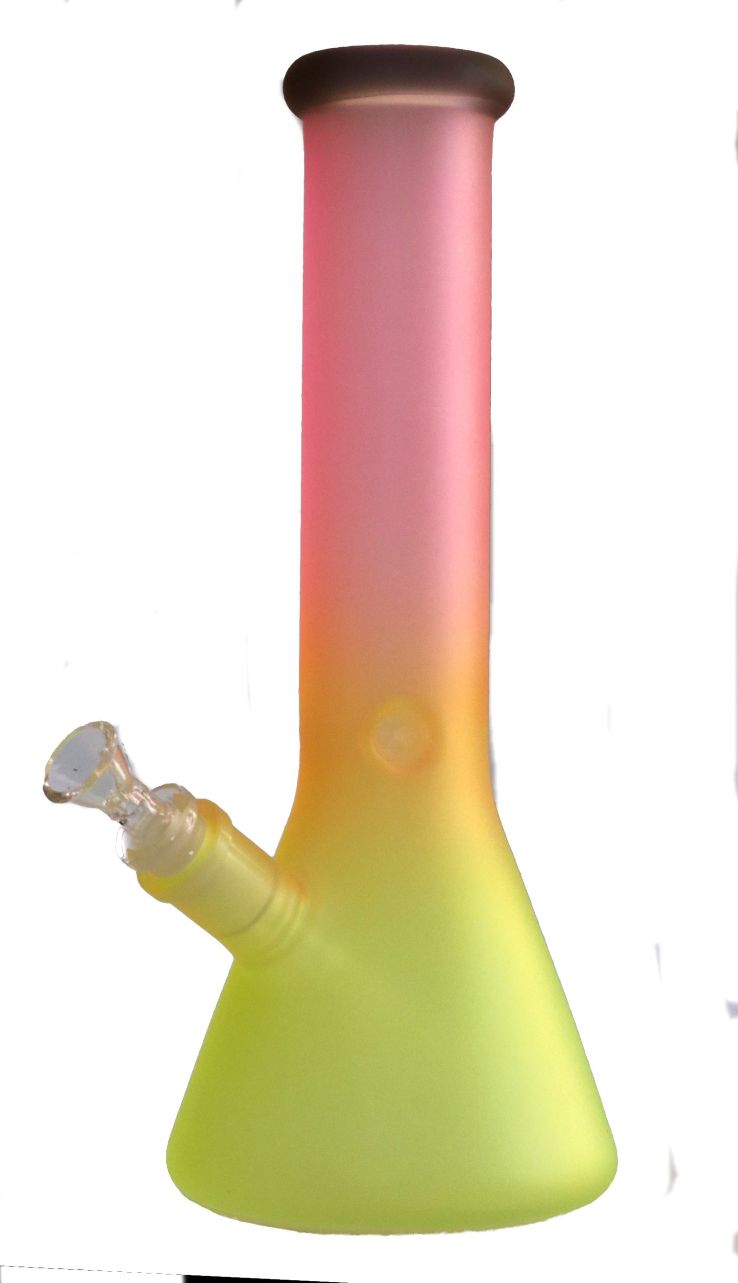 12" GRAV Frosted Glass Bong-Water Pipe-Downstem & Herb Slide-Lime Strawberry Fade Glow in the Dark - Glow in the Dark Glass Bong