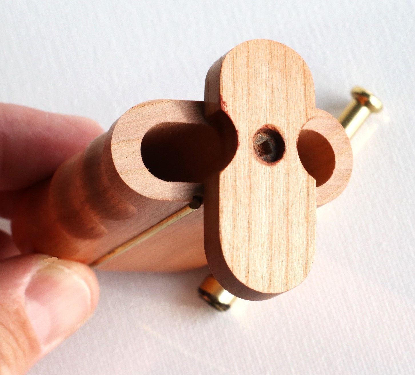 3" Cherry Wood Dugout-Swivel Lid-Built in Poker-Custom one hitter pipe-Handlebar grip design