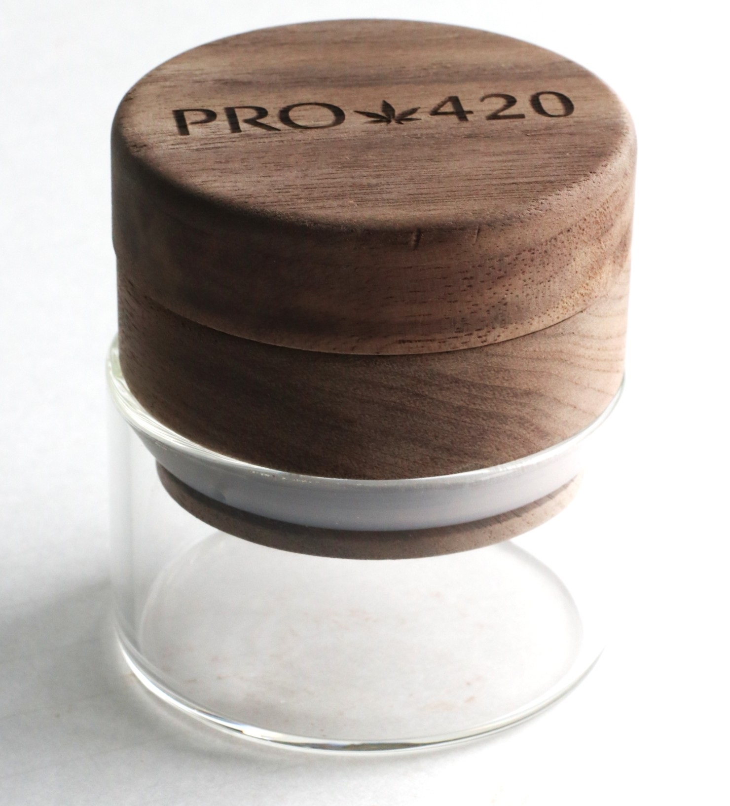 PRO 420 Custom Wood Herb Grinder & Glass Storage Jar - Herb Grinder and Stash Jar