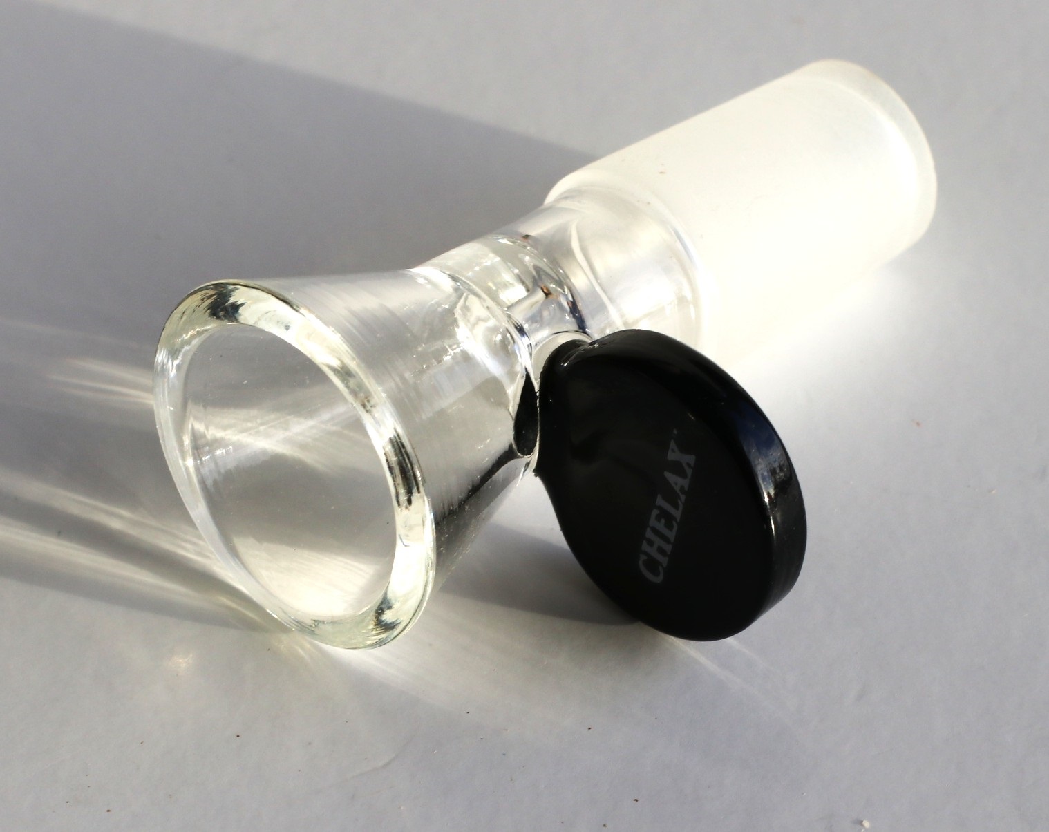 Glass Bowl Insert-18 mm- Frosted Male Bowl with Glass Handle - Glass Bowl Insert