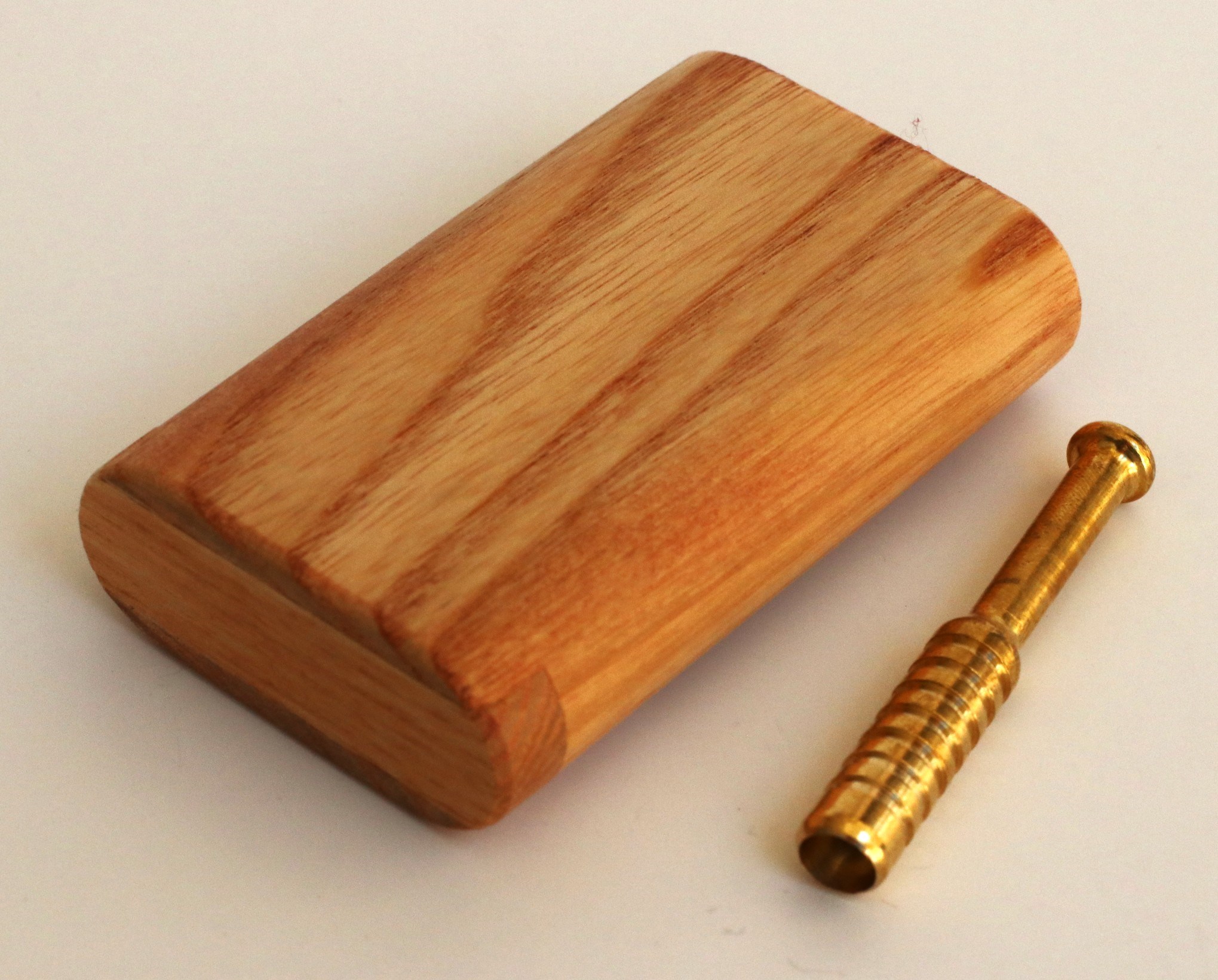 3" Snap Lock Dugout & One Hitter Pipe-Blonde Ash Wood-American Crafted Exotic Wood Stash Box