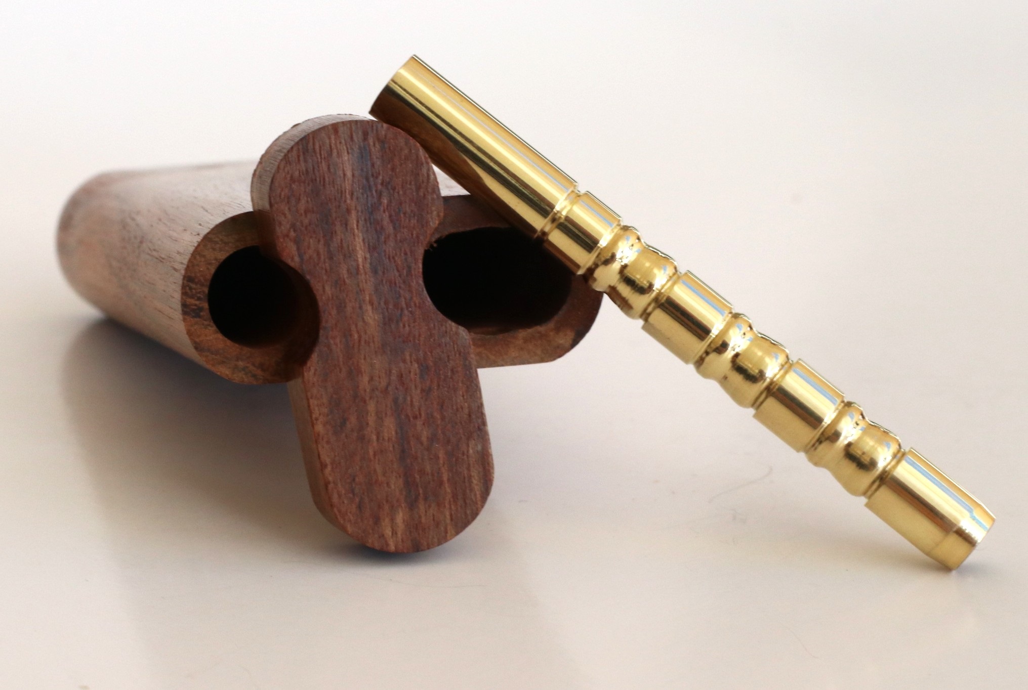 4" Caribbean Rosewood Spring Lock Dugout & One hitter pipe-American Handcrafted Stash Boxes - Caribbean Rosewood Dugout
