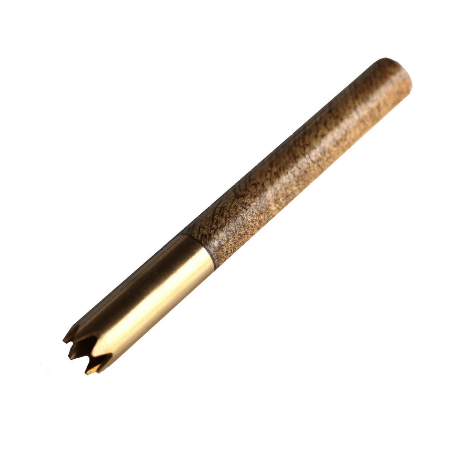 3" Grinder Tip Brass Pipes designed for 4" dugouts-Brass Tube/Wood Cover/Brass Poker included - Grinder TIp One Hitter Pipe
